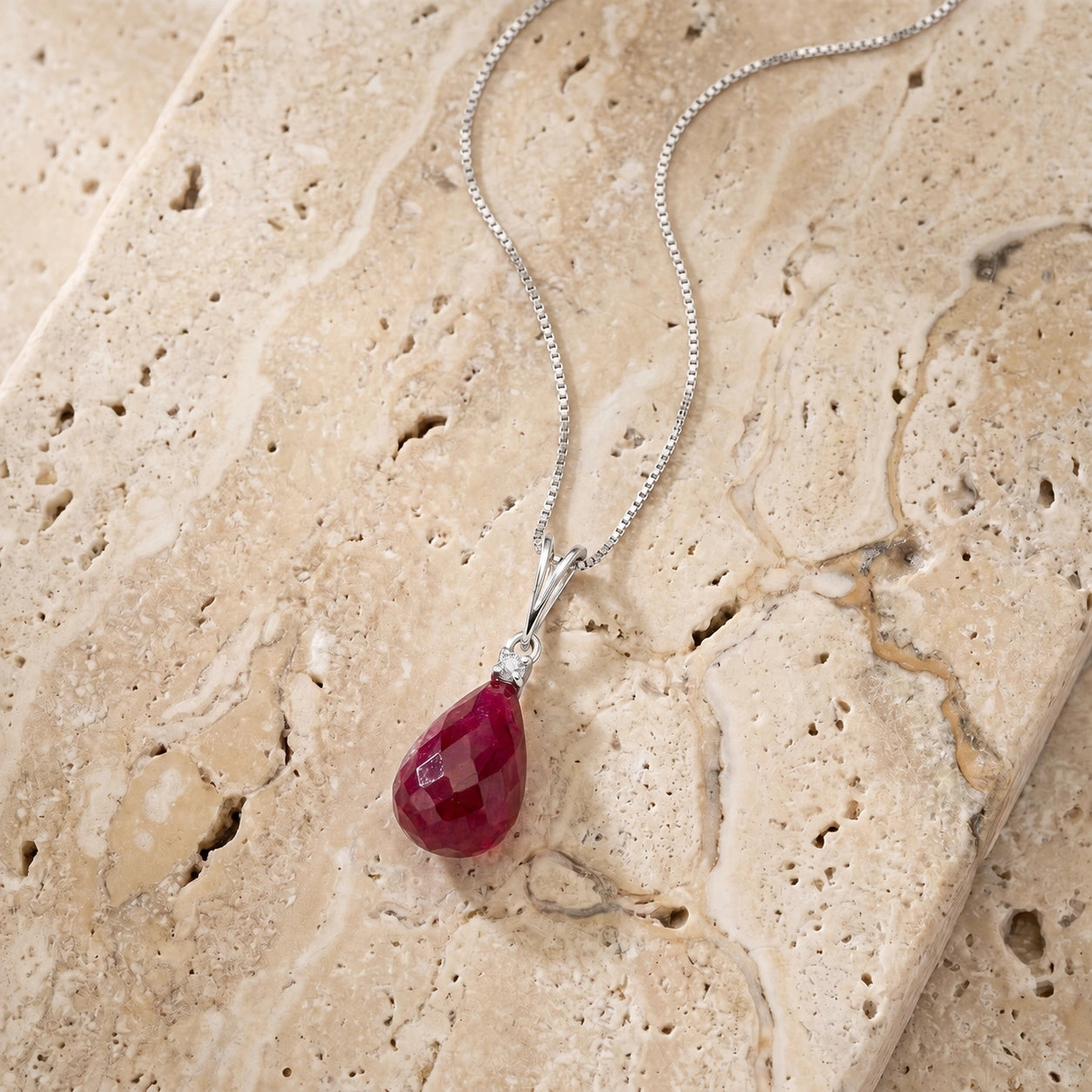 White Gold Diamond & Ruby — Mariabella