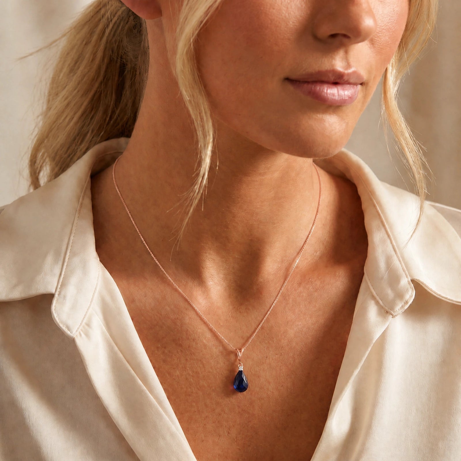 Rose Gold Sapphire & Diamond — Mariabella