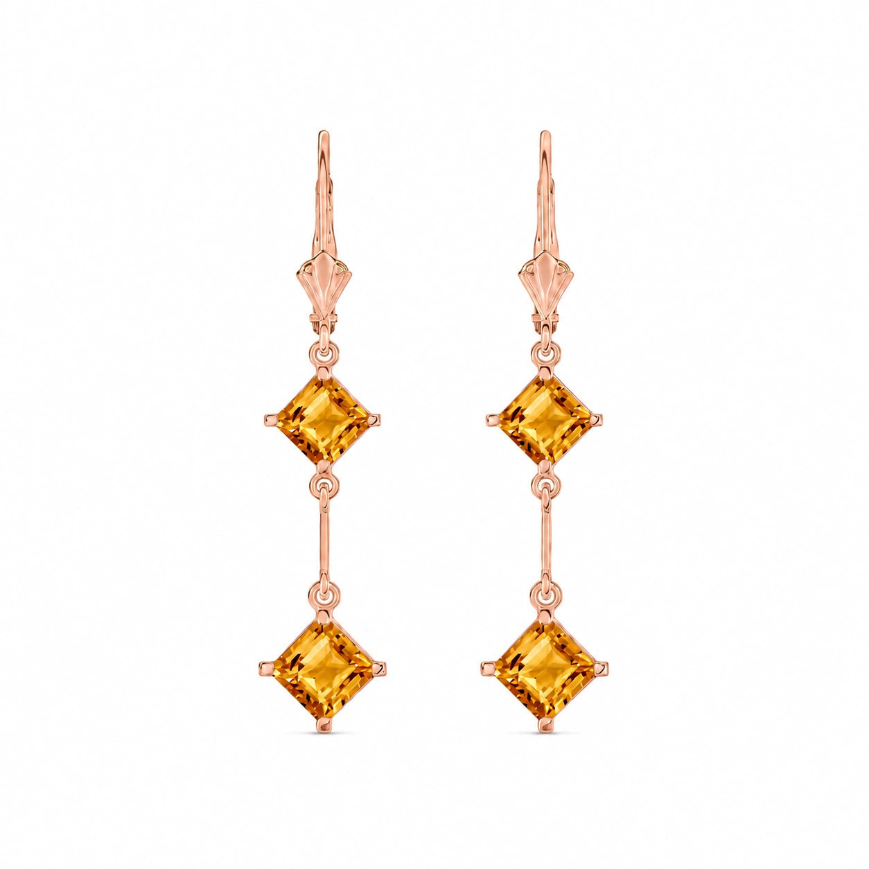 Rose Gold Signature Earrings Citrine 10K — Dalia