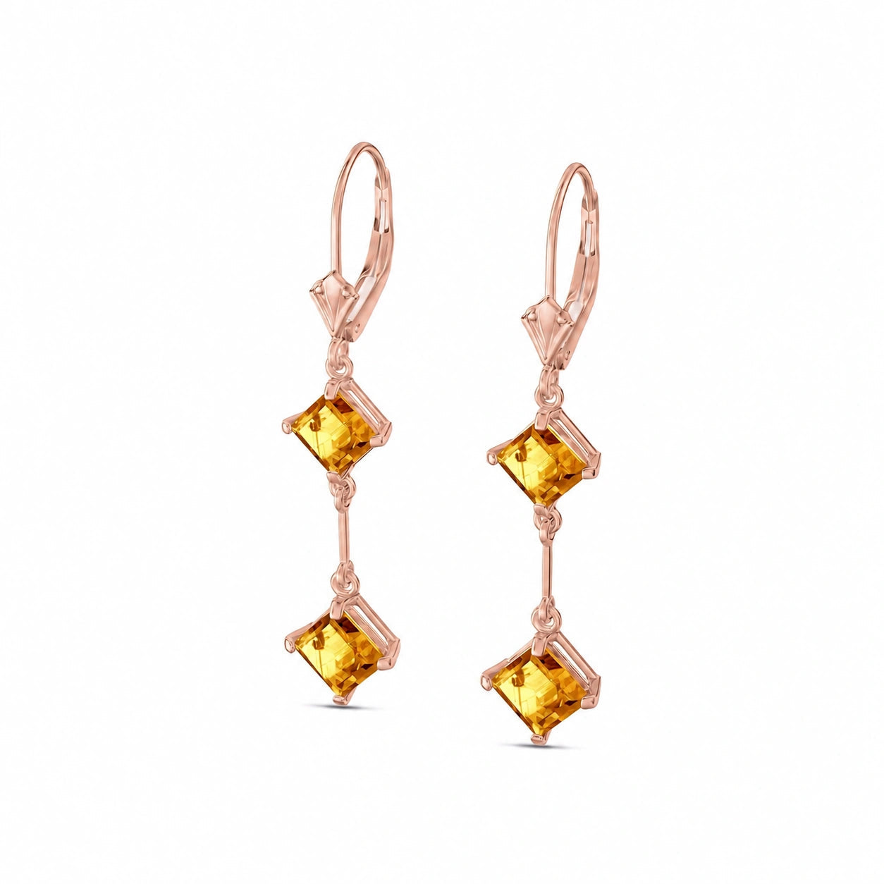Rose Gold Signature Earrings Citrine 10K — Dalia