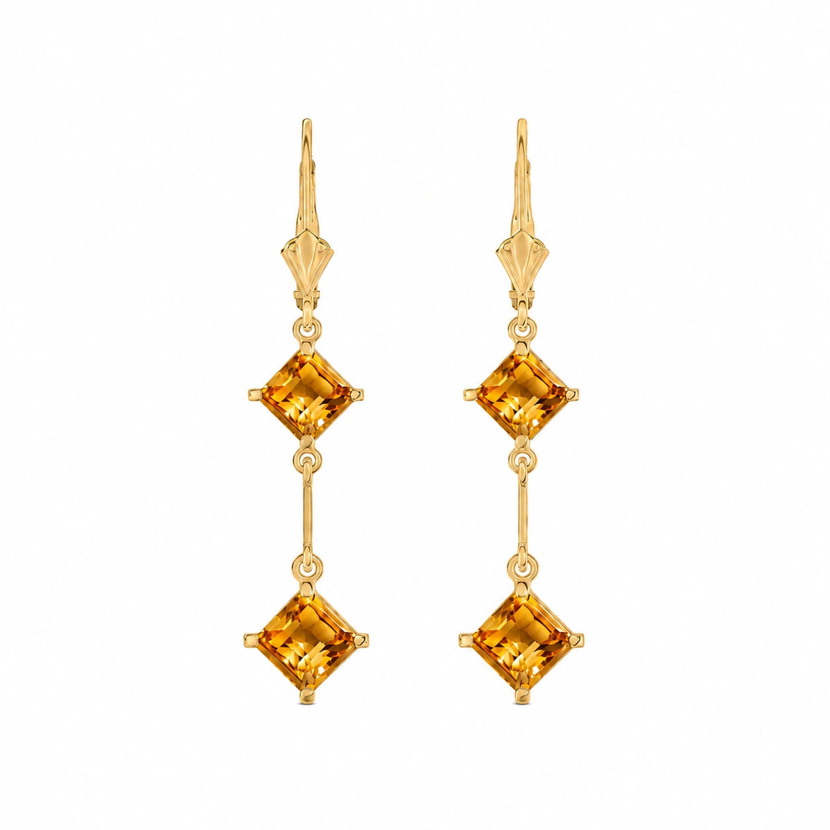 Yellow Gold Signature Earrings Citrine 10K — Dalia