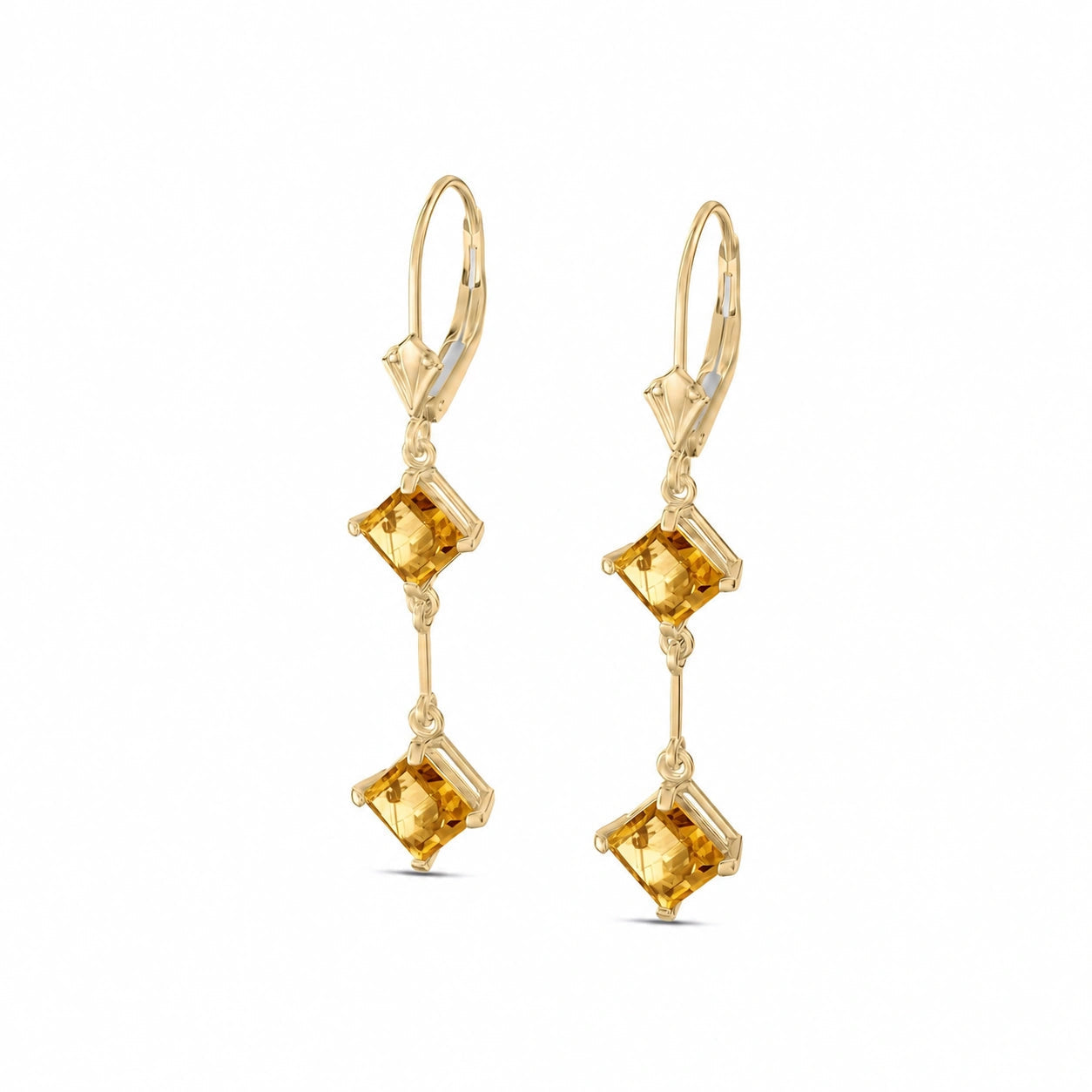 Yellow Gold Signature Earrings Citrine 10K — Dalia