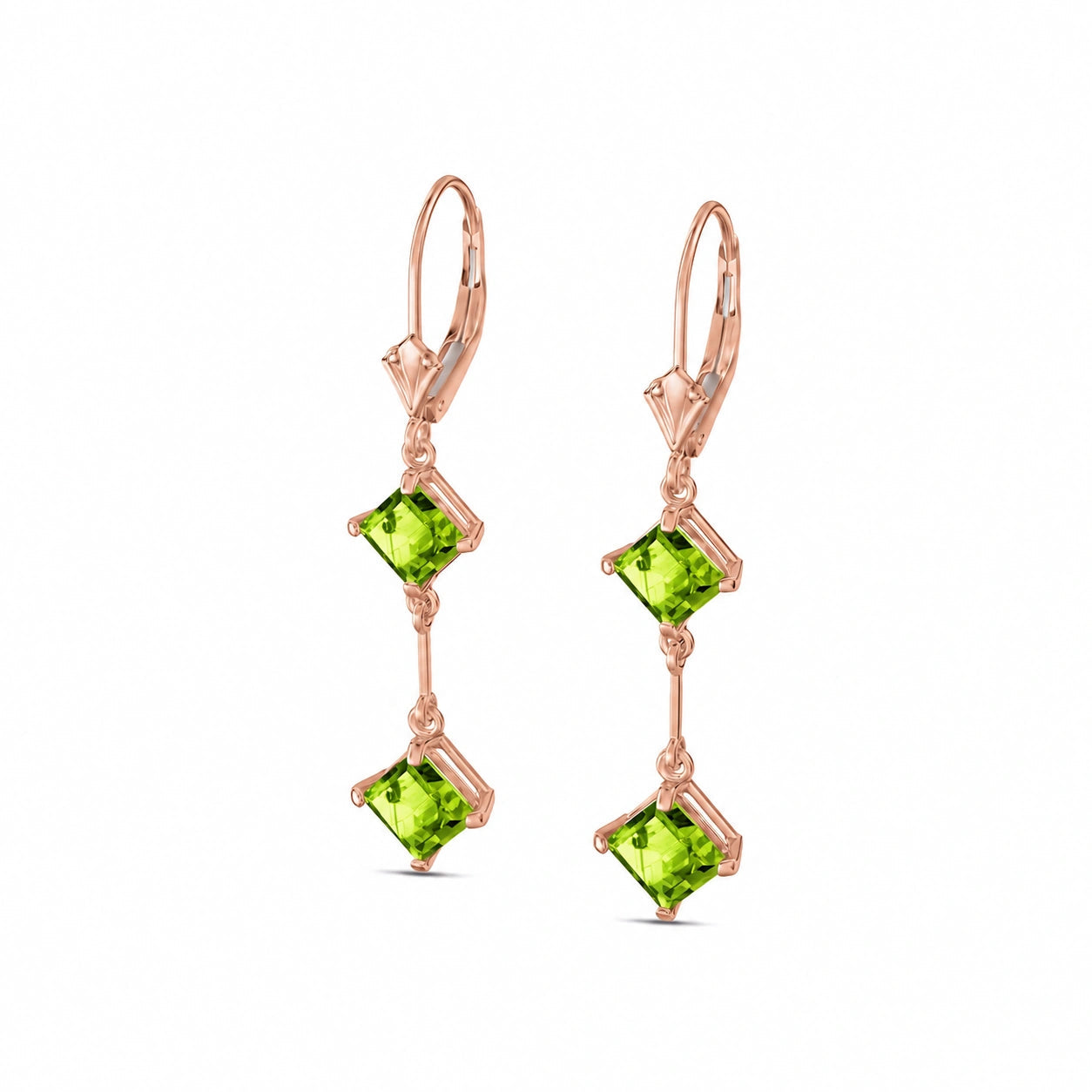 Rose Gold Signature Earrings Peridot 10K — Dalia
