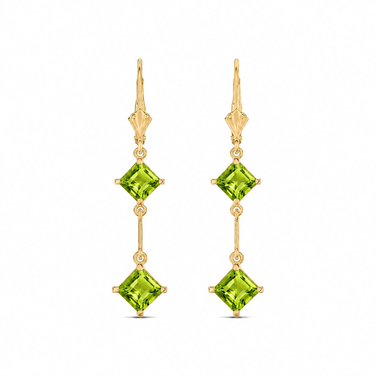 Yellow Gold Signature Earrings Peridot 10K — Dalia