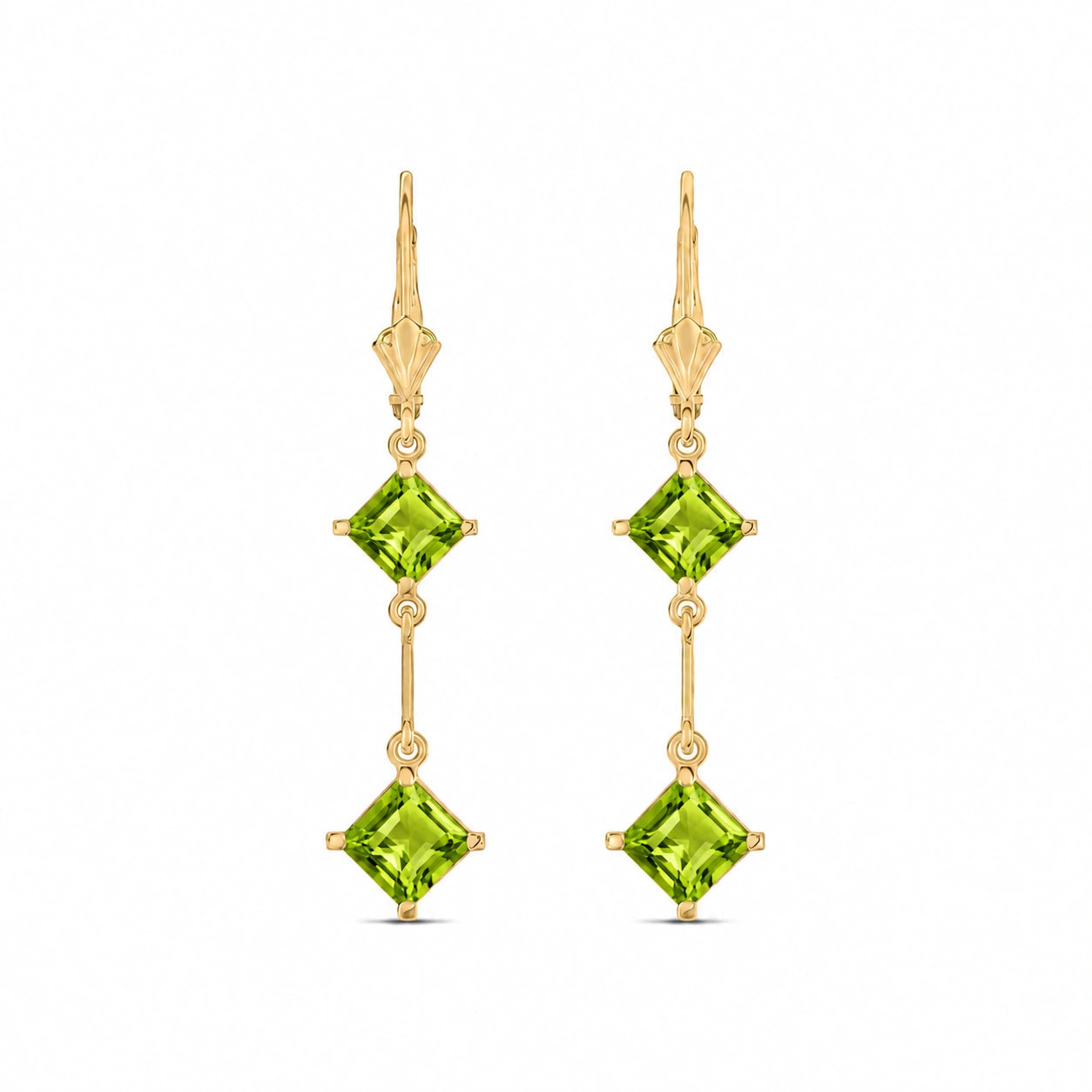Yellow Gold Signature Earrings Peridot 10K — Dalia