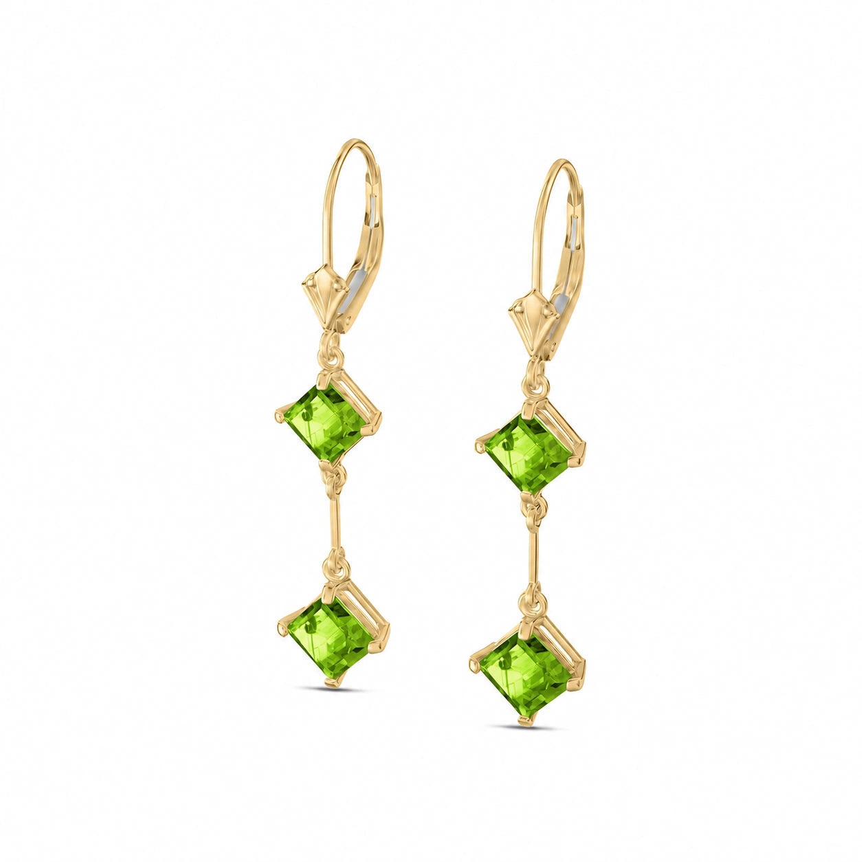 Yellow Gold Signature Earrings Peridot 10K — Dalia