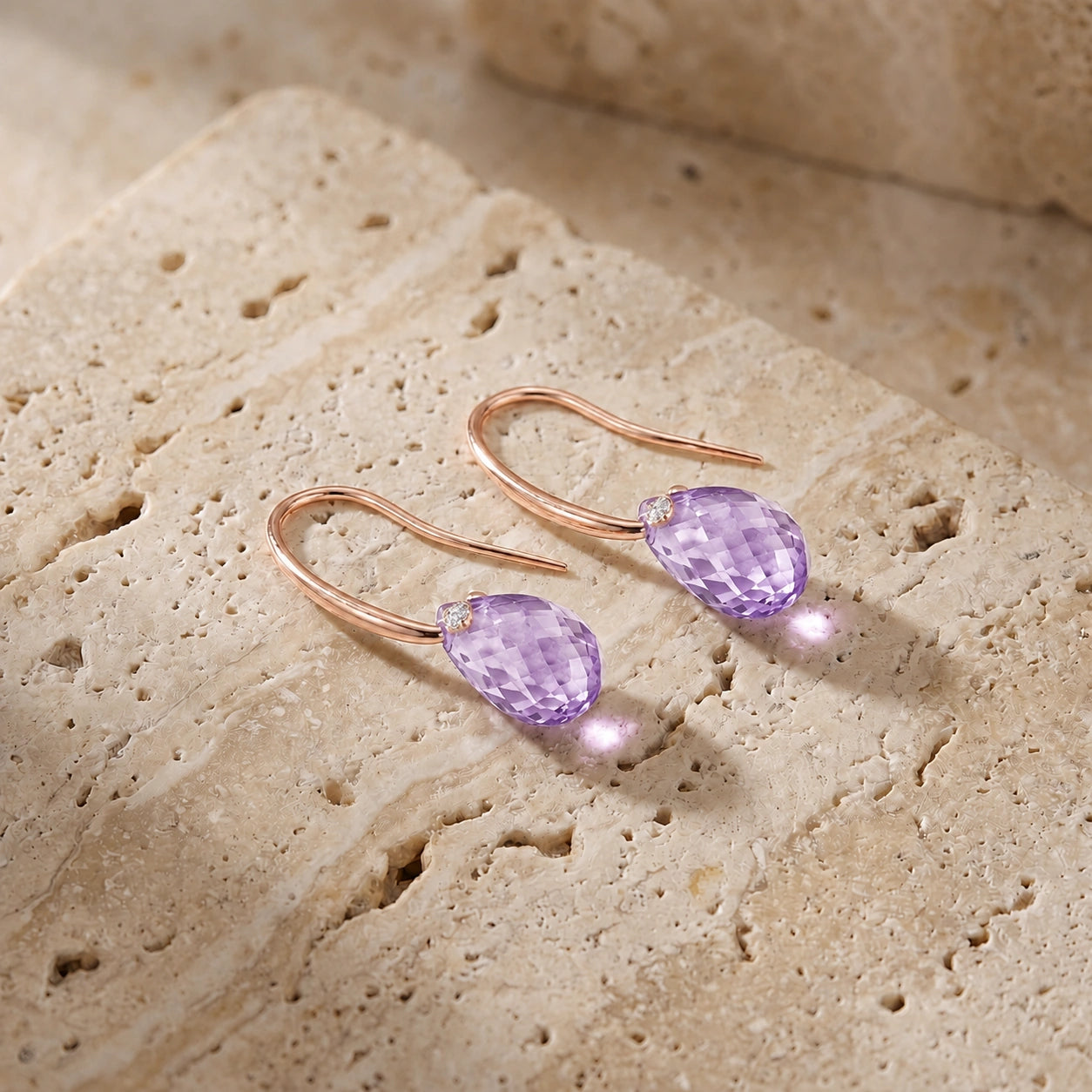 Rose Gold Amethyst & Diamond — Mariabernarda