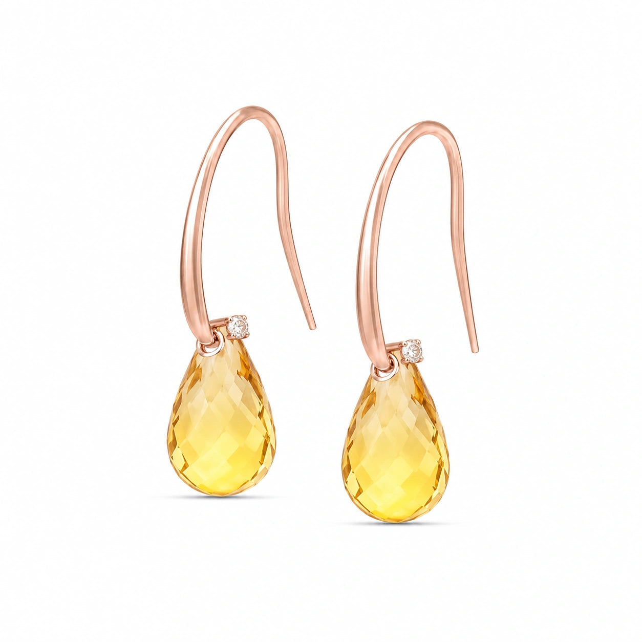 Rose Gold Citrine & Diamond — Mariabernarda