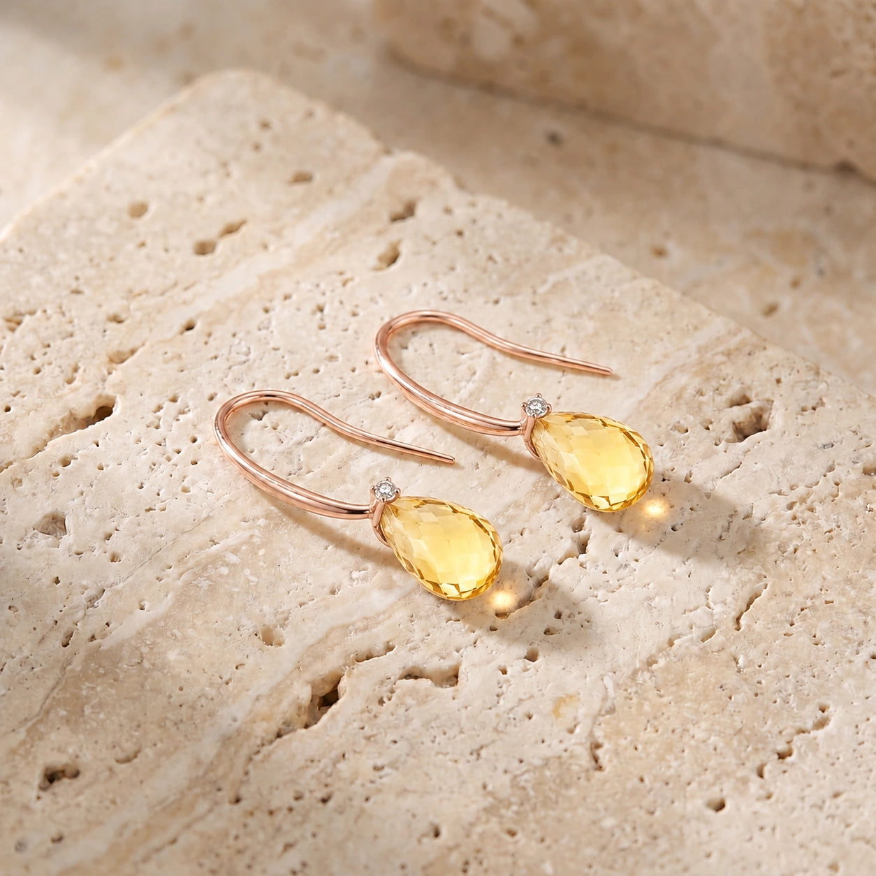 Rose Gold Citrine & Diamond — Mariabernarda