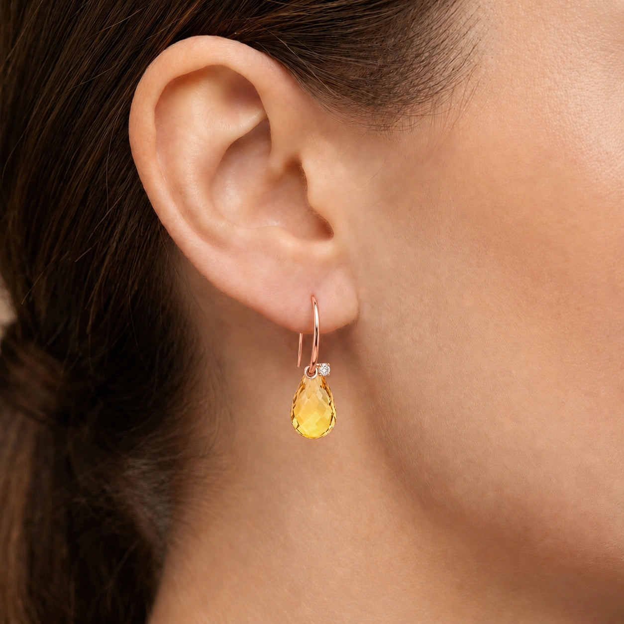 Rose Gold Citrine & Diamond — Mariabernarda