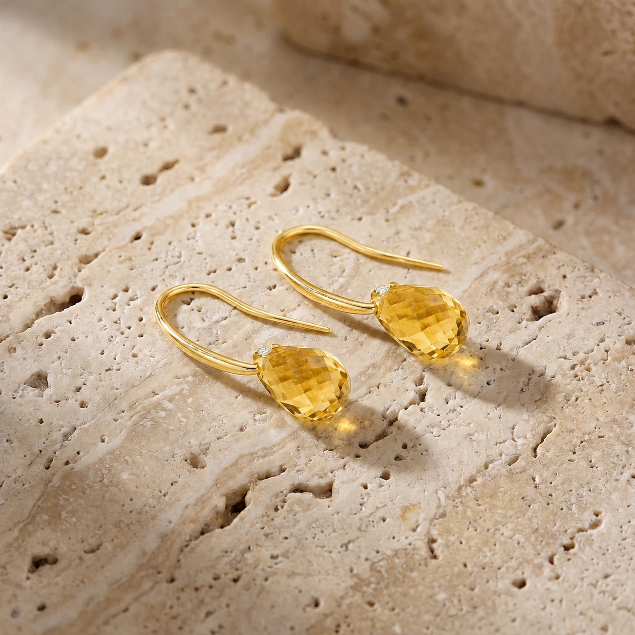 Yellow Gold Citrine & Diamond — Mariabernarda