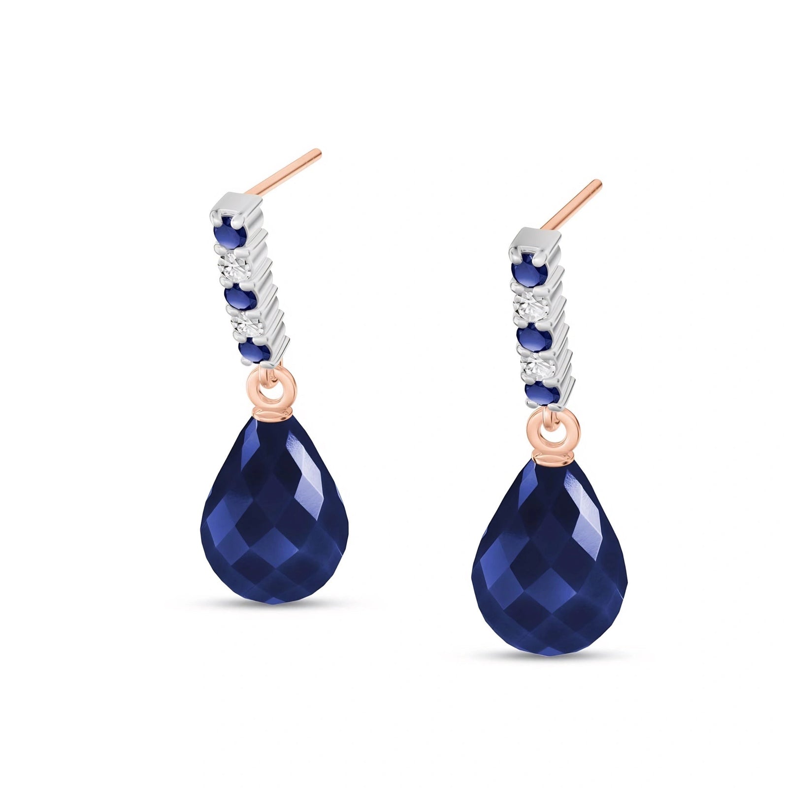 Rose Gold Earrings Sapphire 10K — Nerina