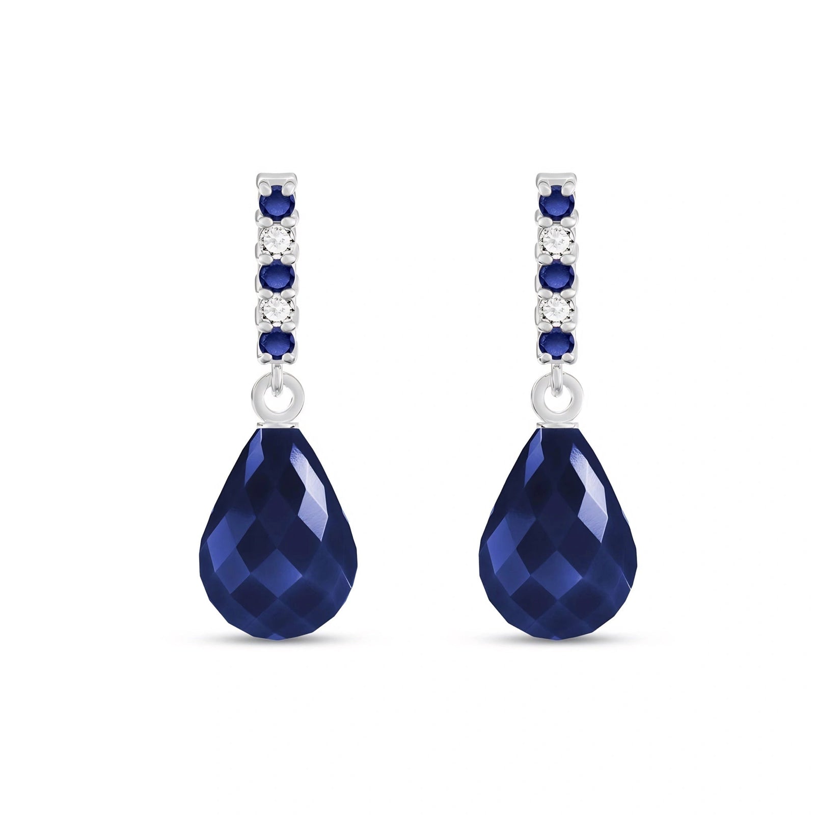 White Gold Earrings Sapphire 10K — Nerina