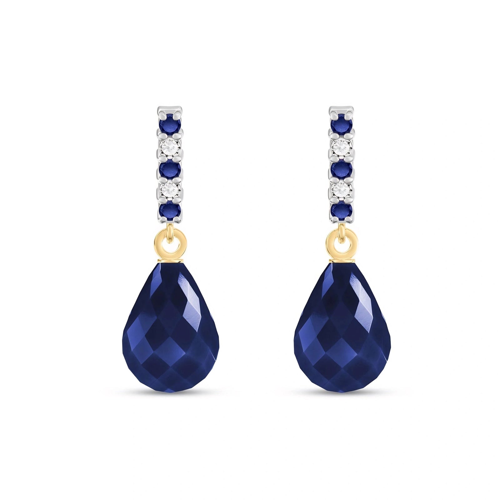 Yellow Gold Earrings Sapphire 10K — Nerina