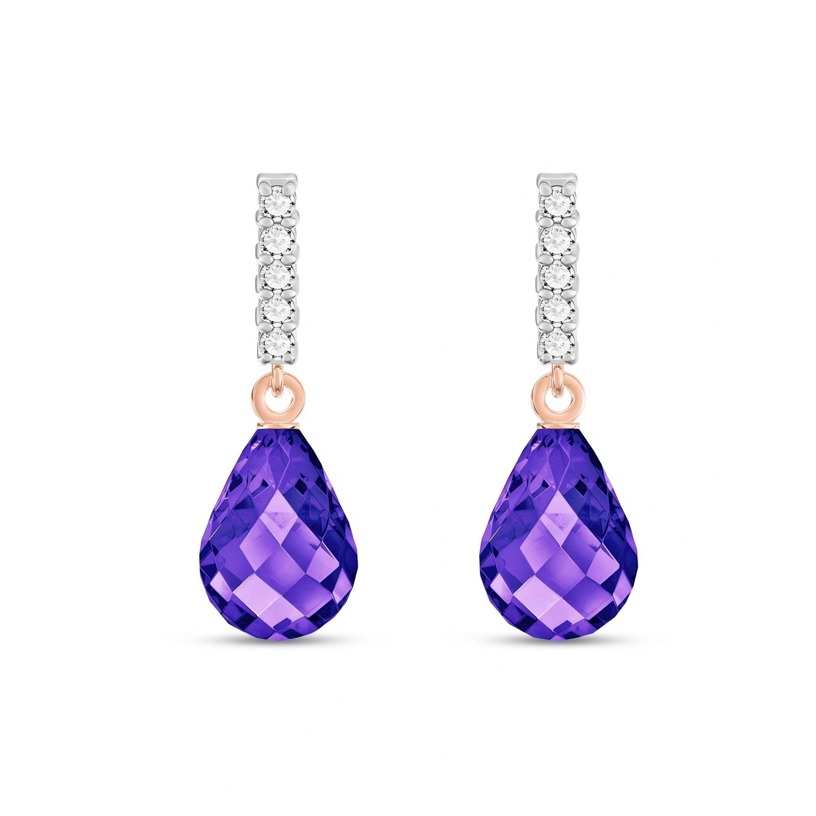 Rose Gold Earrings Amethyst 10K — Nerina