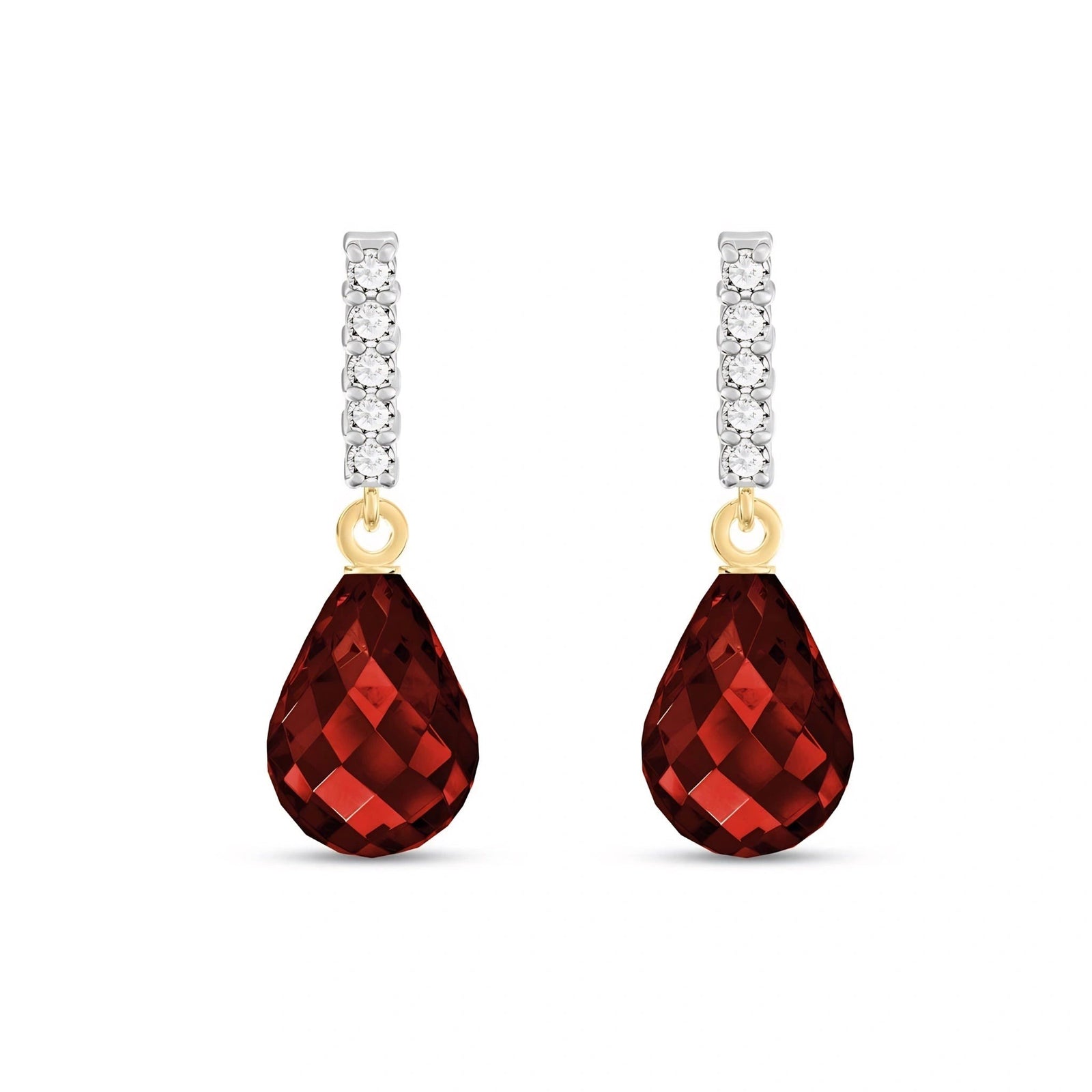 Yellow Gold Earrings Garnet 10K — Nerina