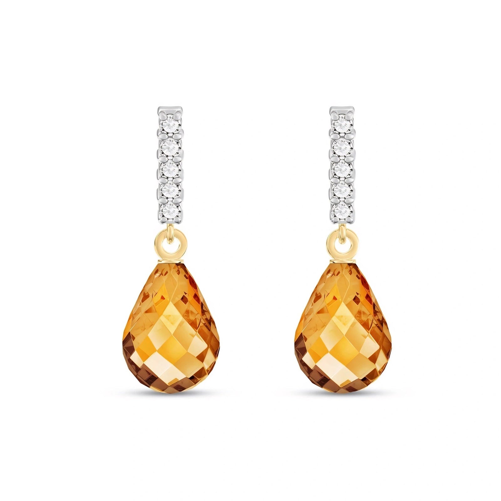 Yellow Gold Earrings Citrine 10K — Nerina