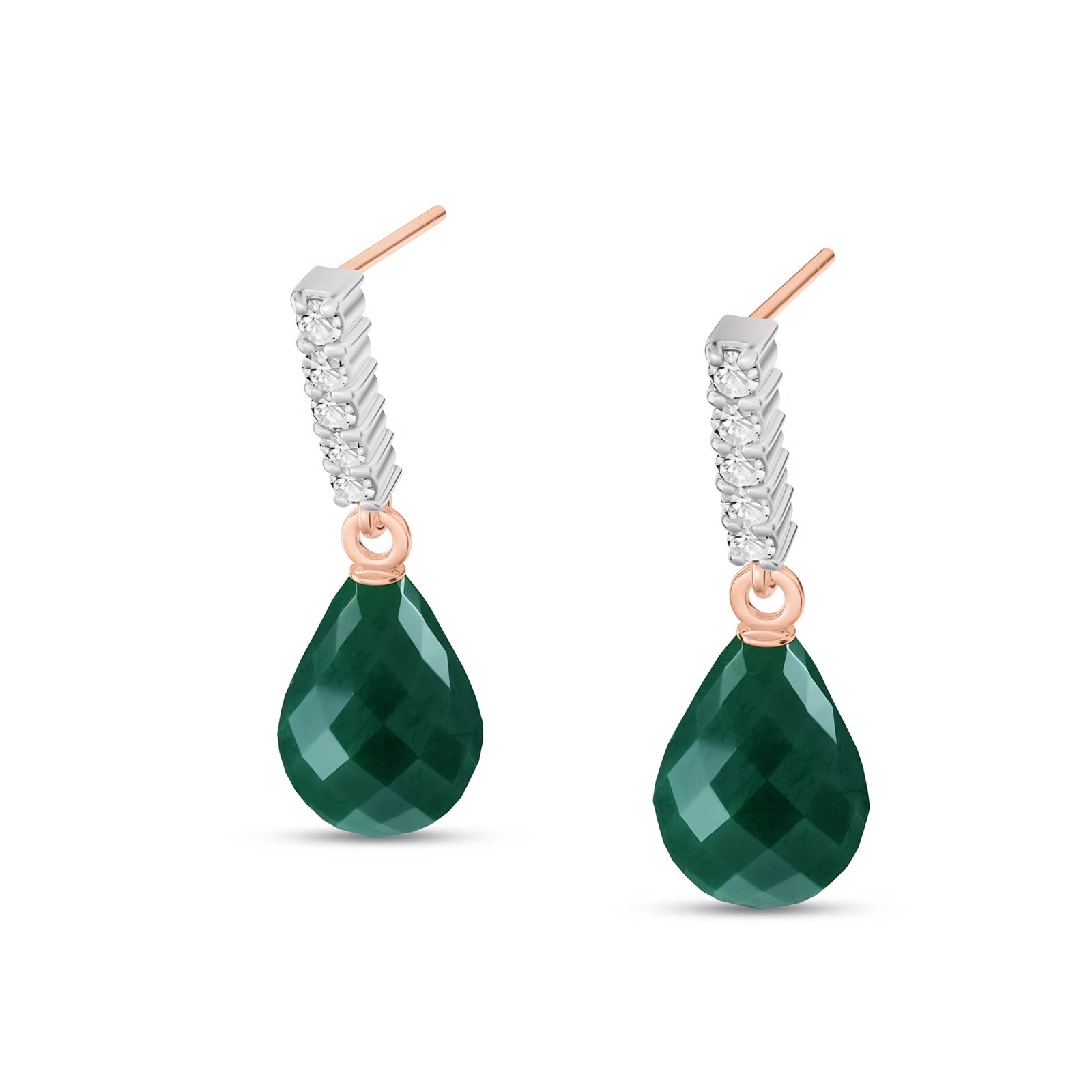Rose Gold Earrings Blue Topaz 10K — Nerina