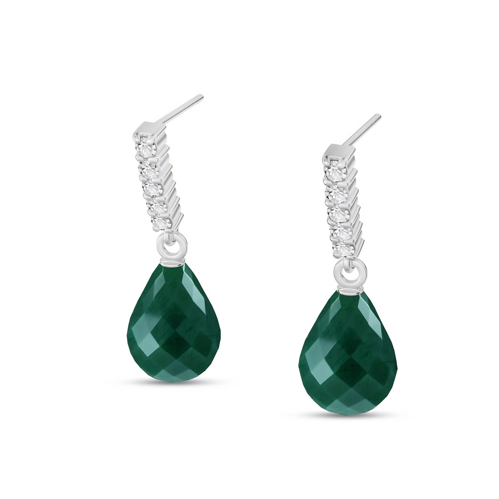 White Gold Earrings Blue Topaz 10K — Nerina