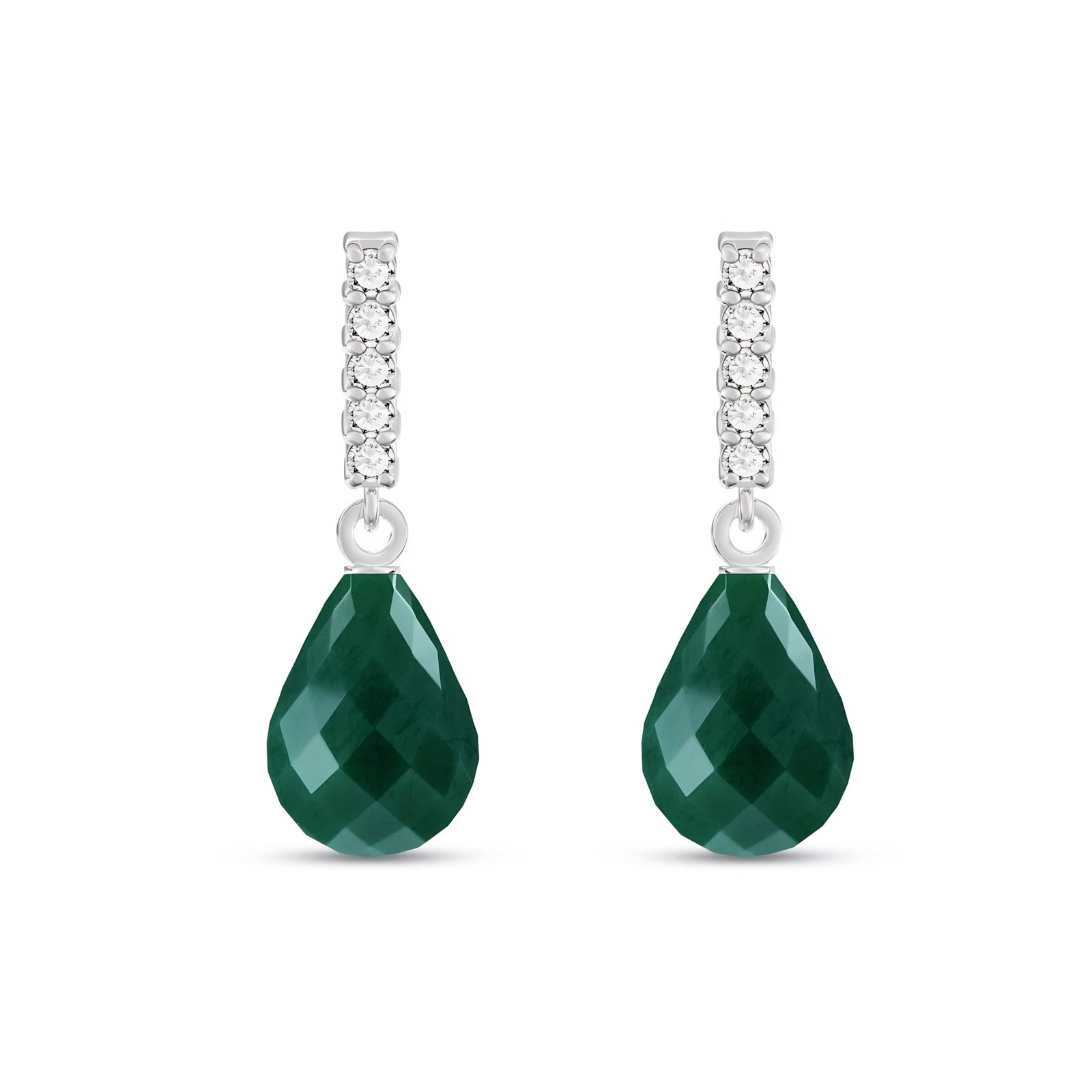 White Gold Earrings Blue Topaz 10K — Nerina