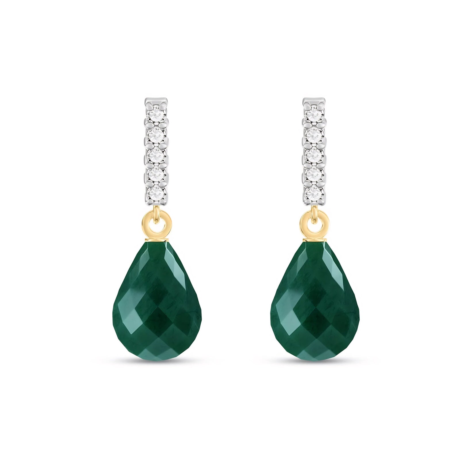 Yellow Gold Earrings Blue Topaz 10K — Nerina