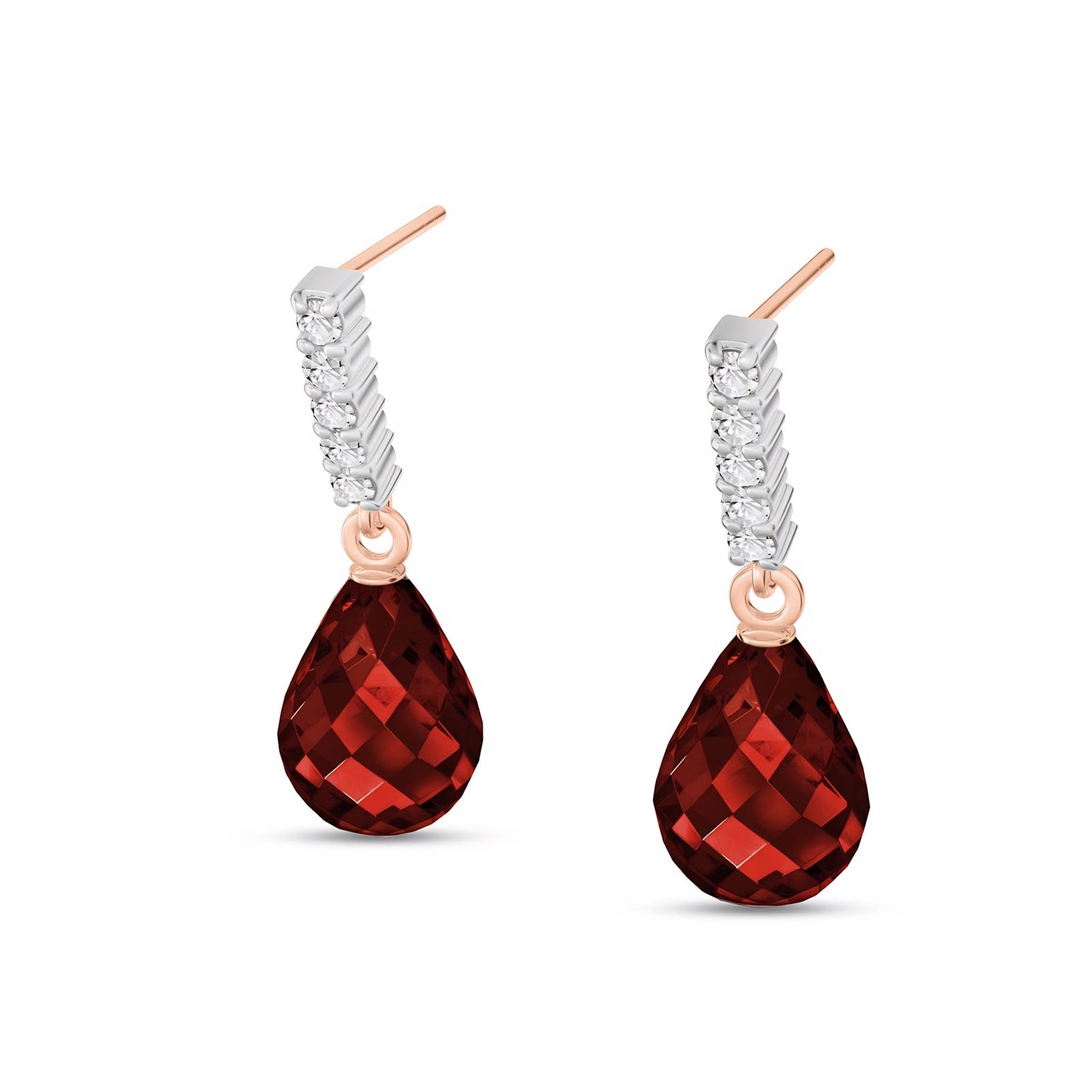Rose Gold Earrings Pink Topaz 10K — Nerina