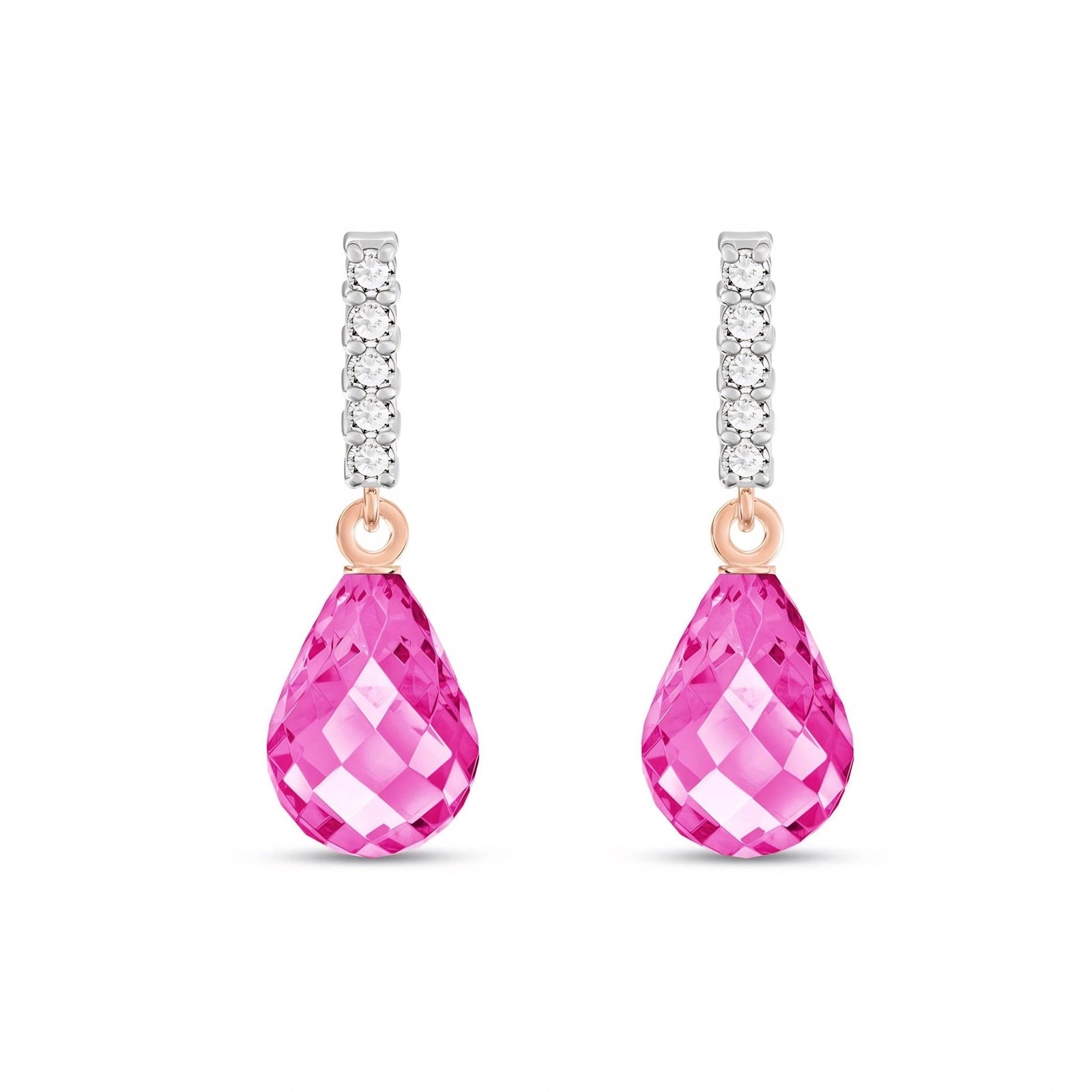 Rose Gold Earrings Pink Topaz 10K — Nerina