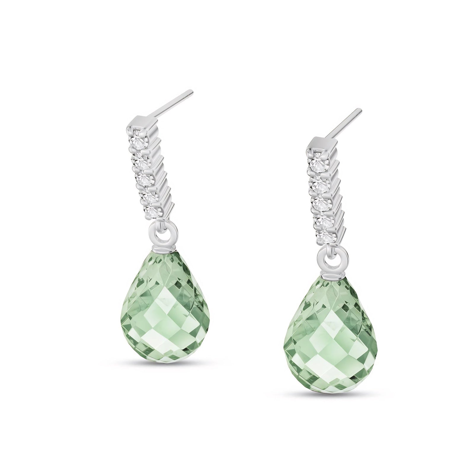 White Gold Earrings White Topaz 10K — Nerina