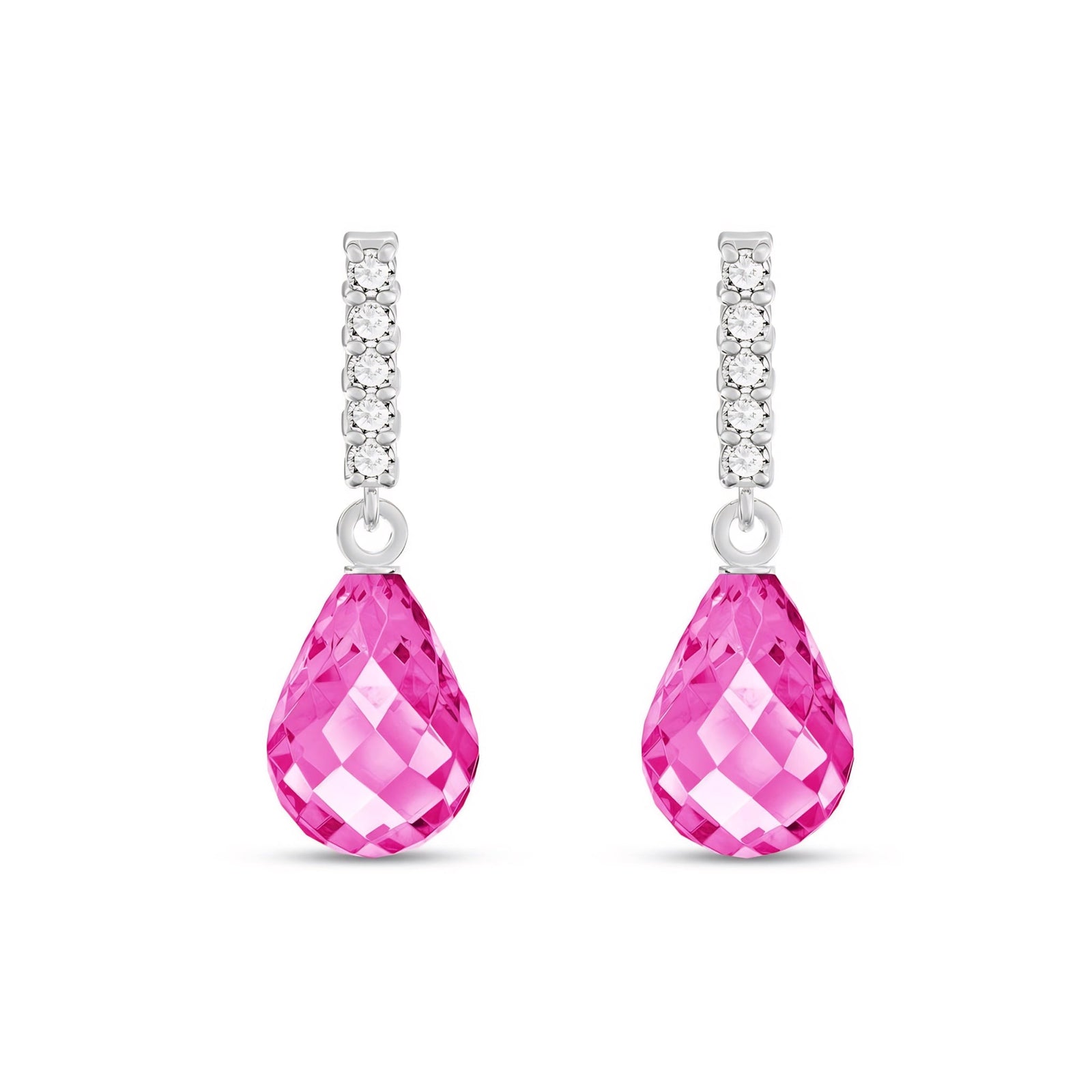 White Gold Earrings Green Amethyst 10K — Nerina