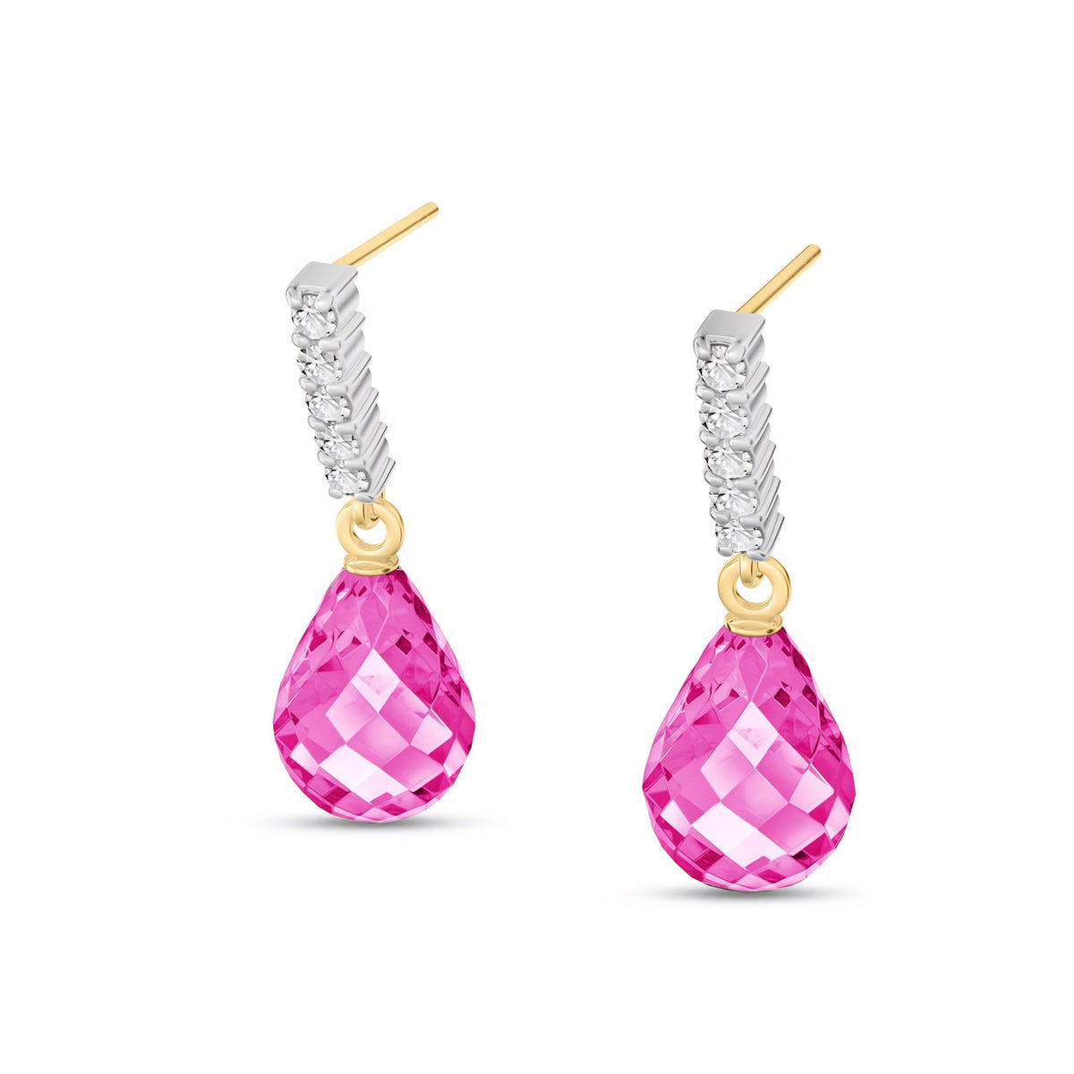 Yellow Gold Earrings Green Amethyst 10K — Nerina