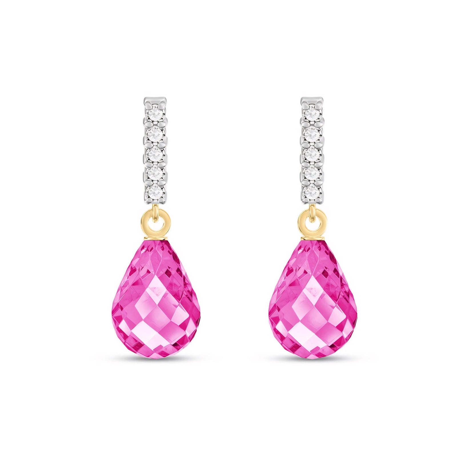 Yellow Gold Earrings Green Amethyst 10K — Nerina