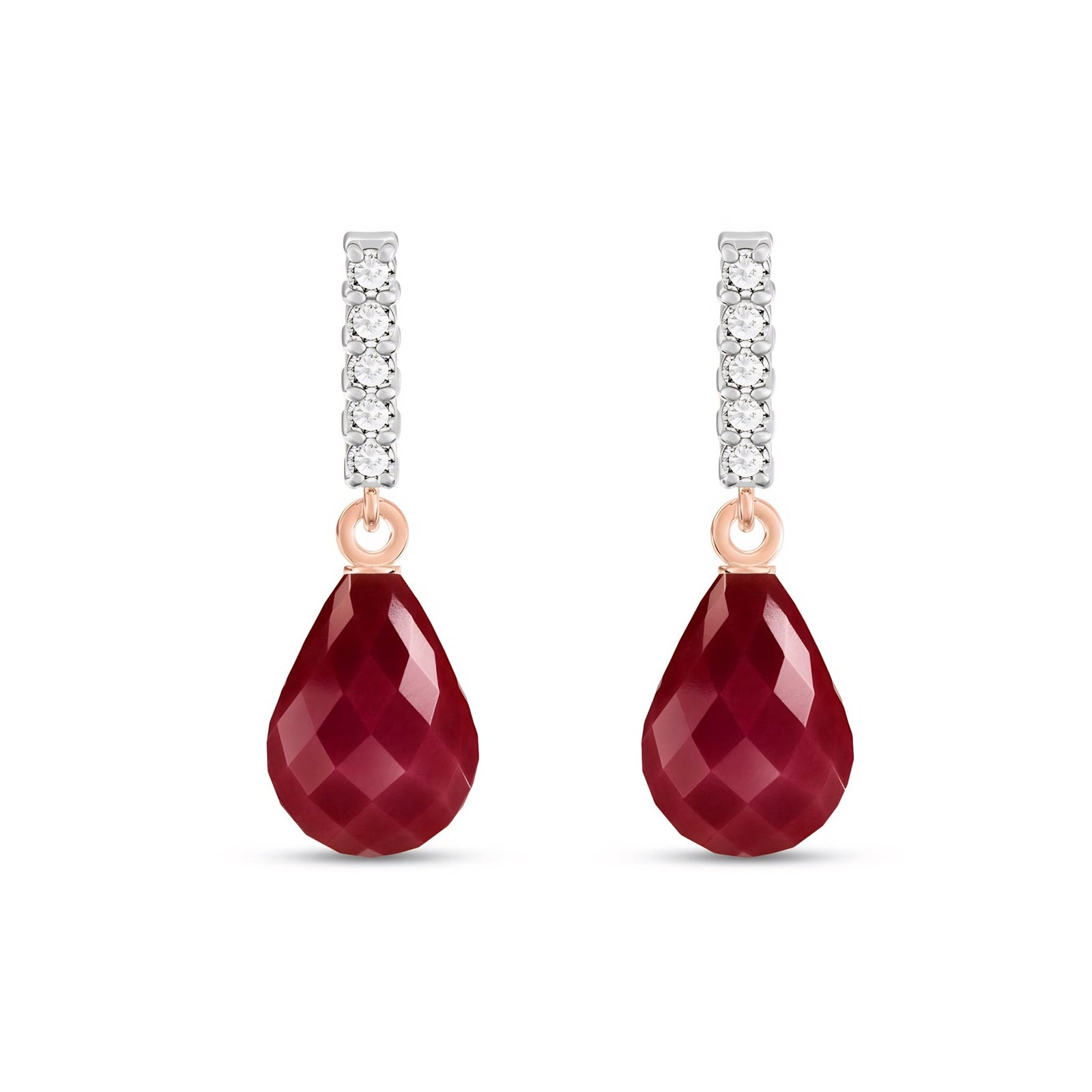 Rose Gold Earrings Ruby 10K — Nerina