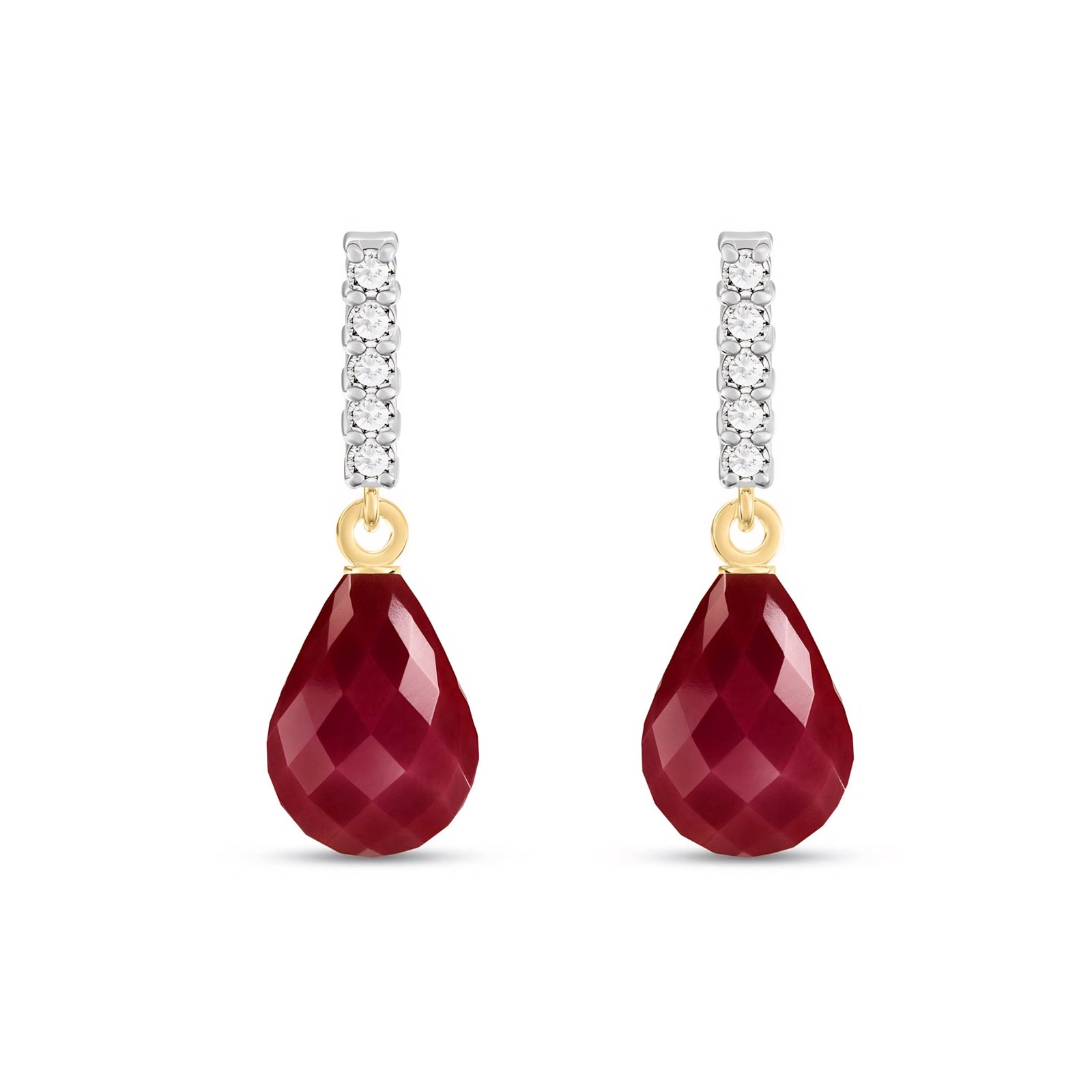 Yellow Gold Earrings Ruby 10K — Nerina