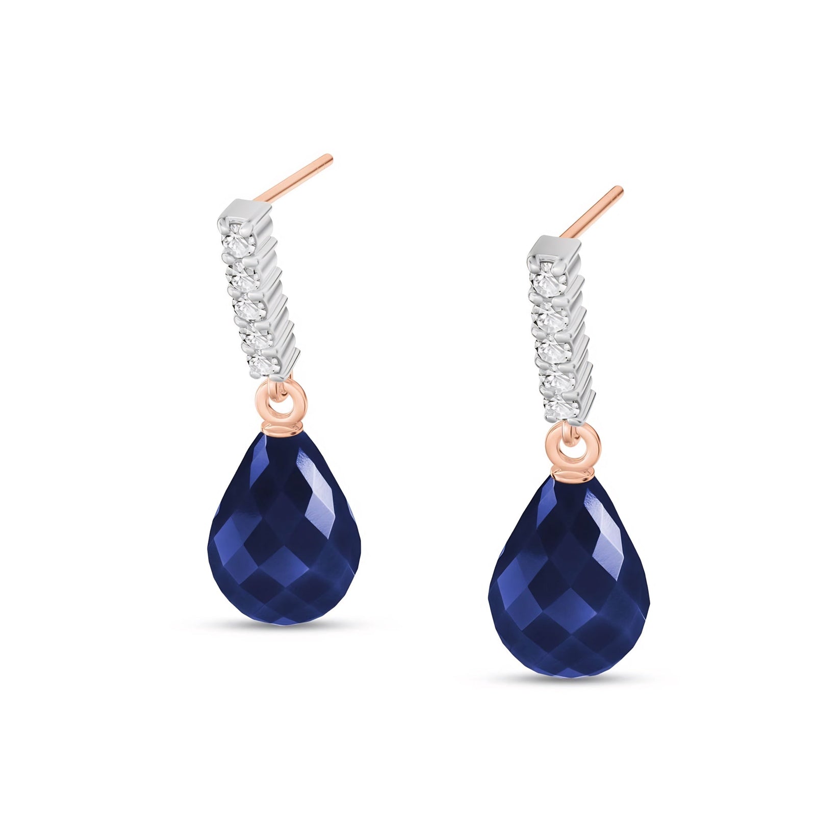 Rose Gold Earrings Sapphire 10K — Nerina
