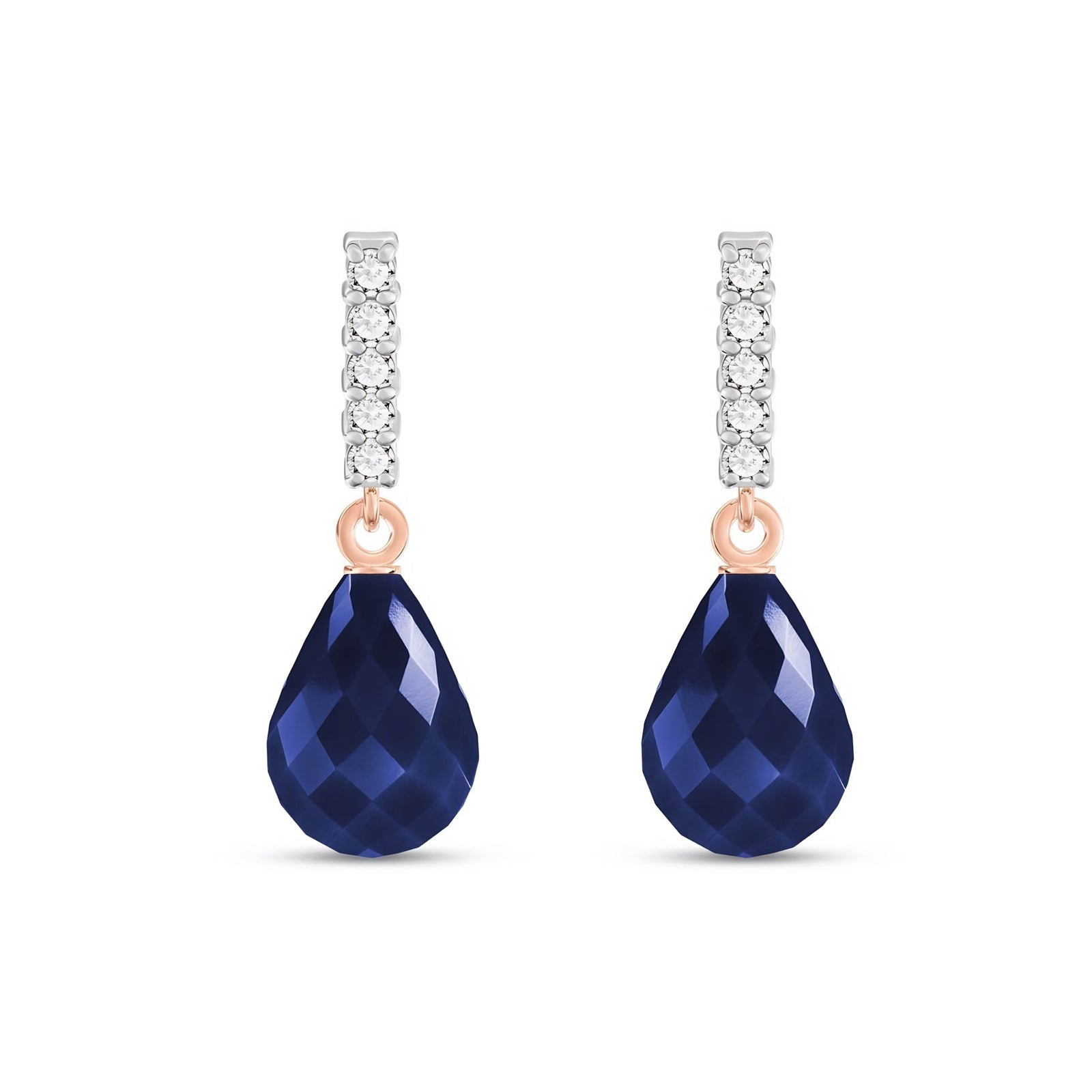 Rose Gold Earrings Sapphire 10K — Nerina