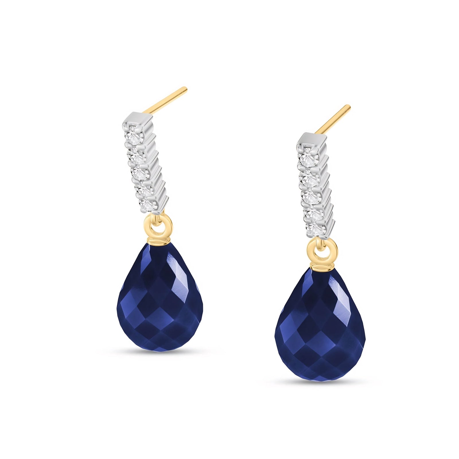 Yellow Gold Earrings Sapphire 10K — Nerina