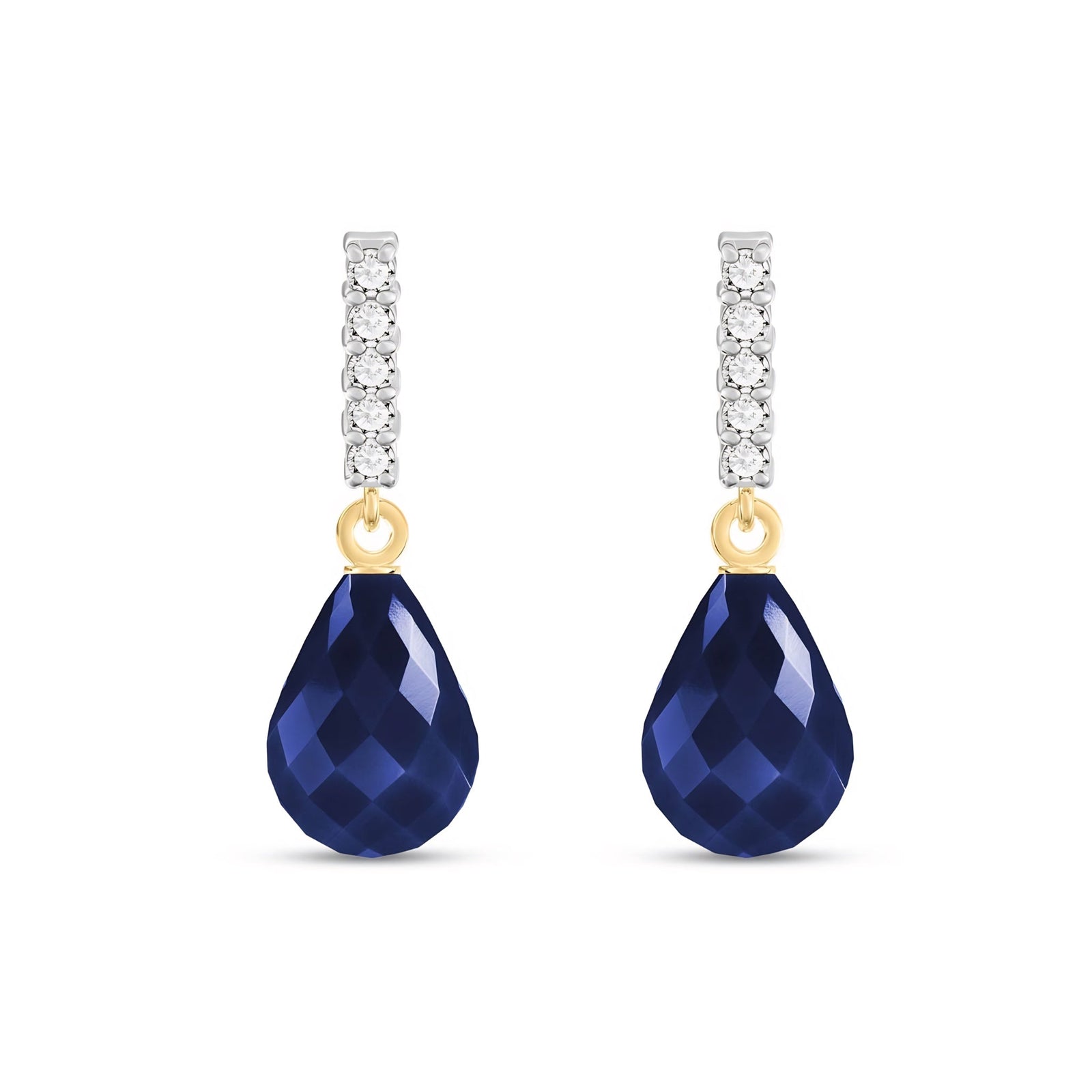 Yellow Gold Earrings Sapphire 10K — Nerina