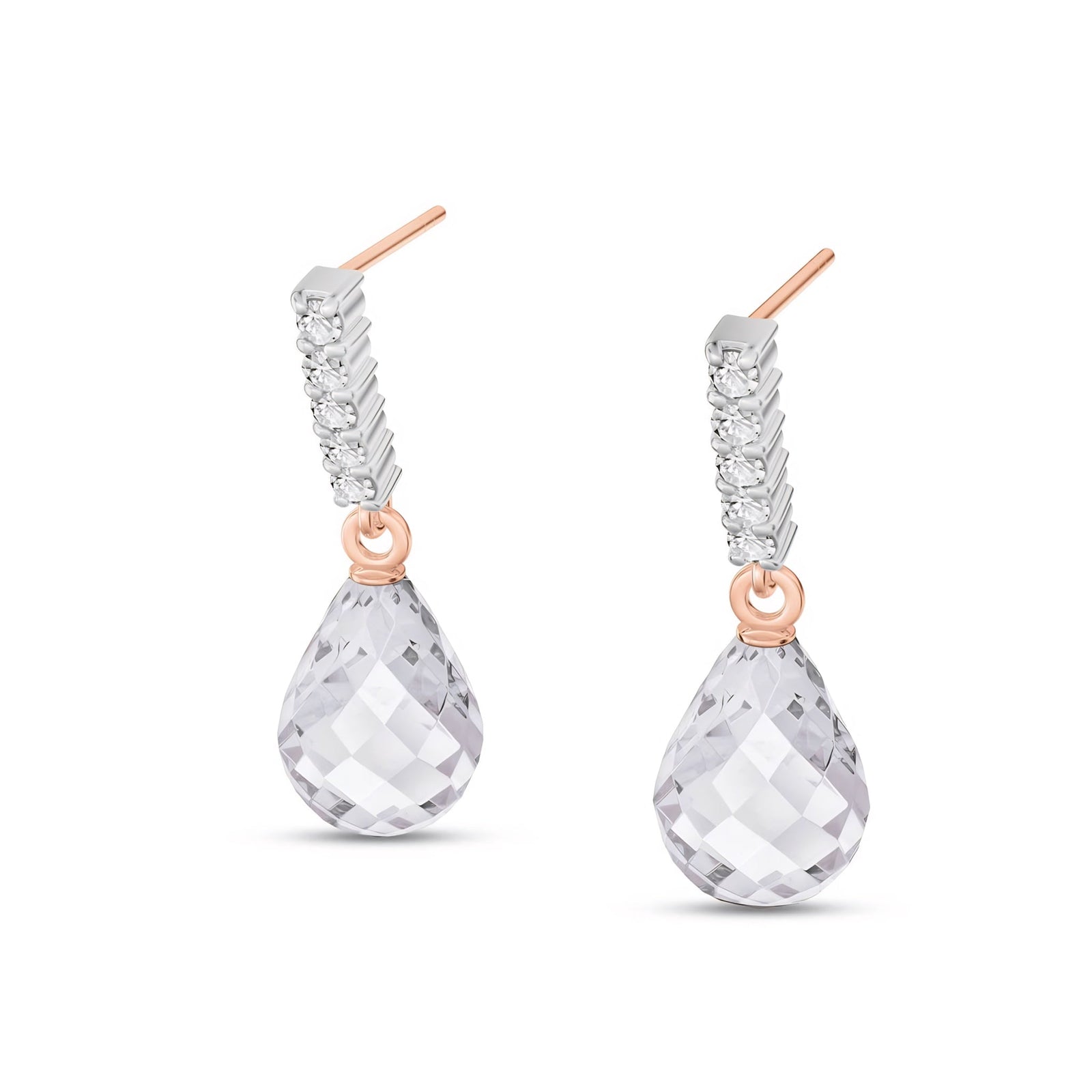 Rose Gold Earrings Emerald 10K — Nerina