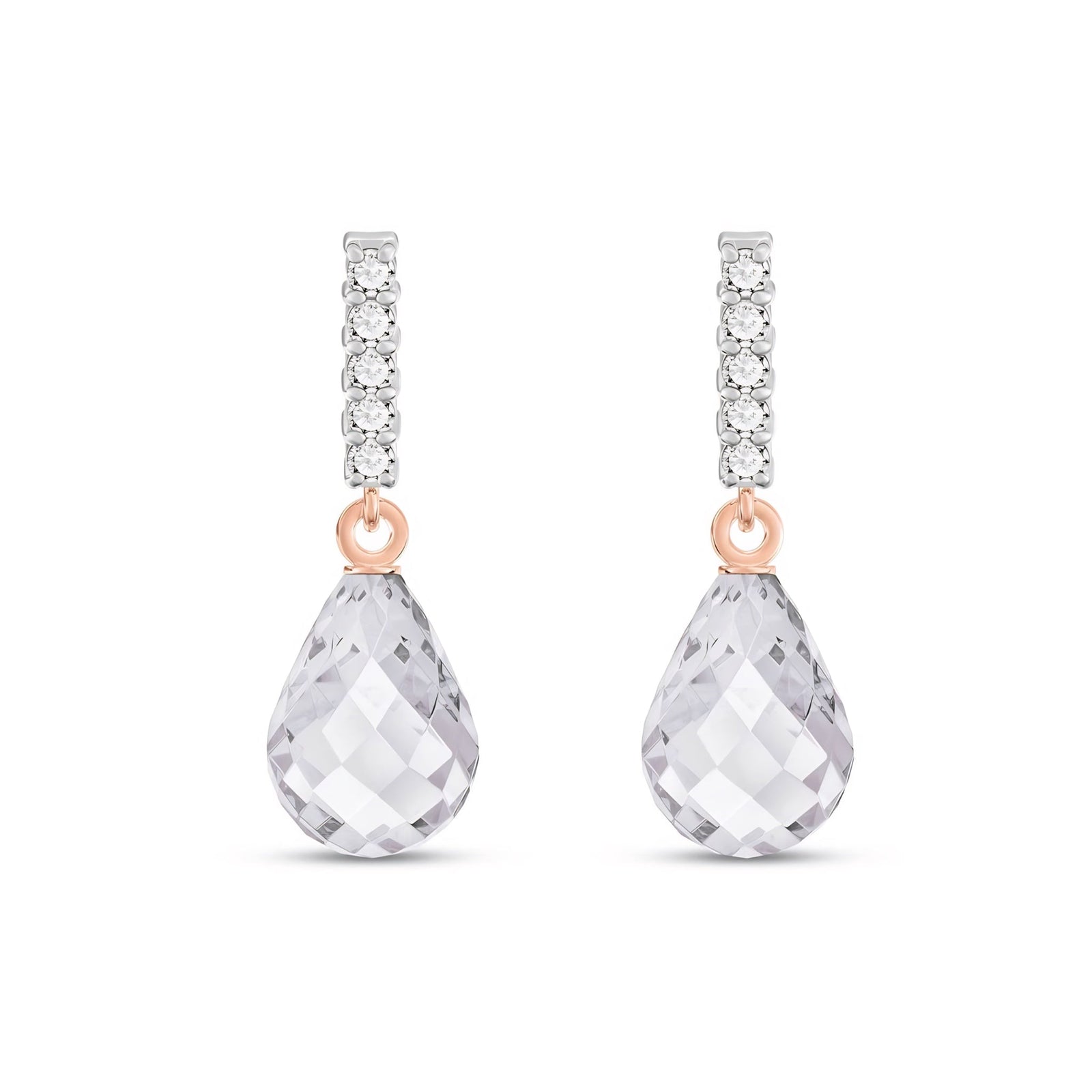 Rose Gold Earrings Emerald 10K — Nerina