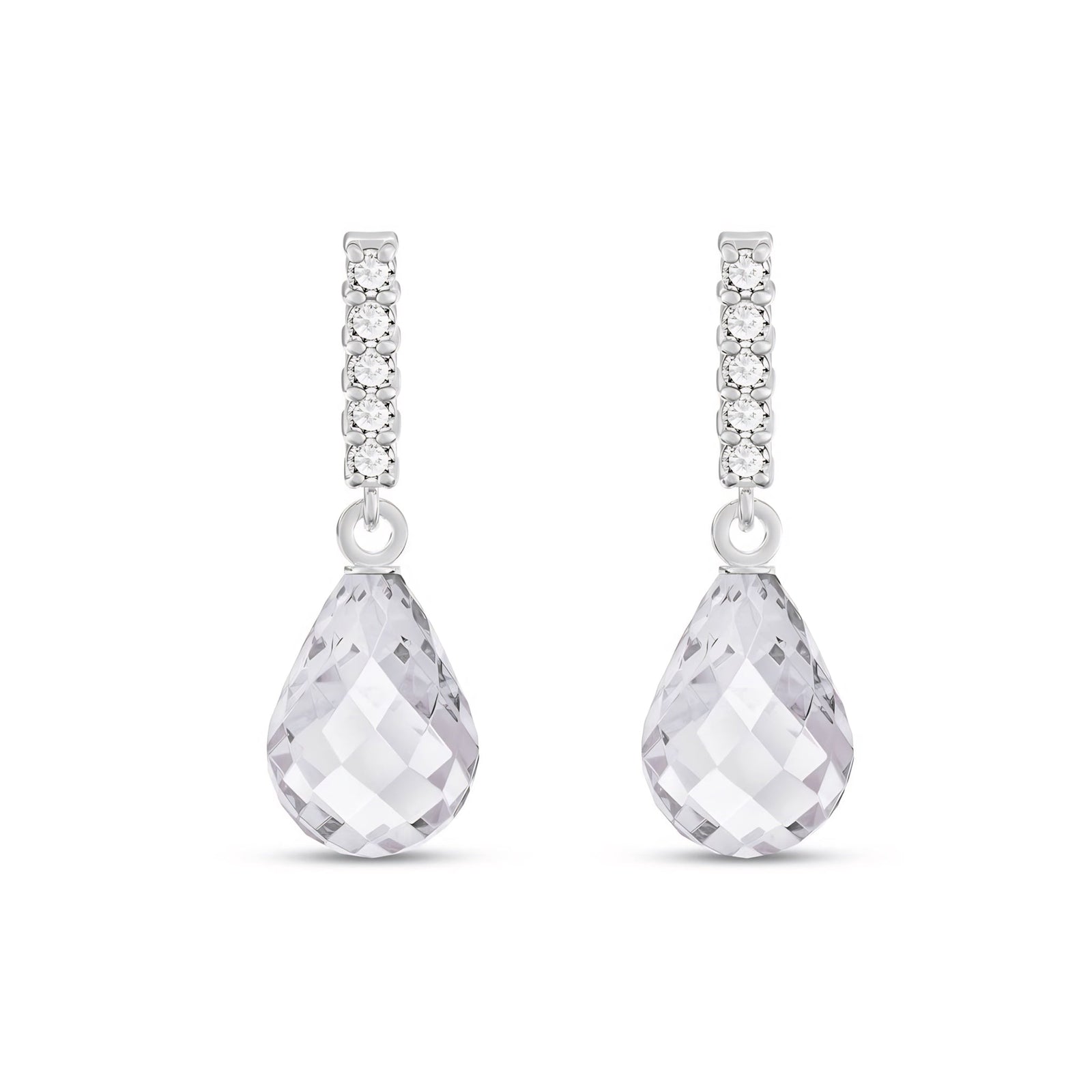 White Gold Earrings Emerald 10K — Nerina