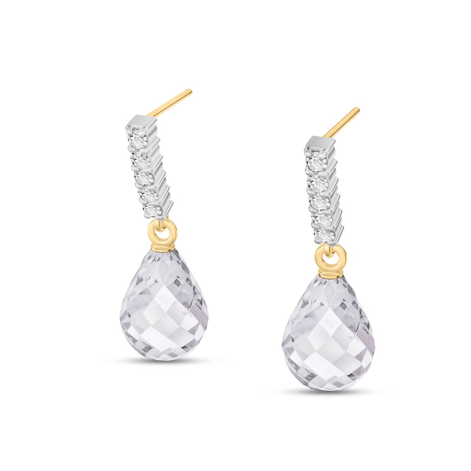 Yellow Gold Earrings Emerald 10K — Nerina