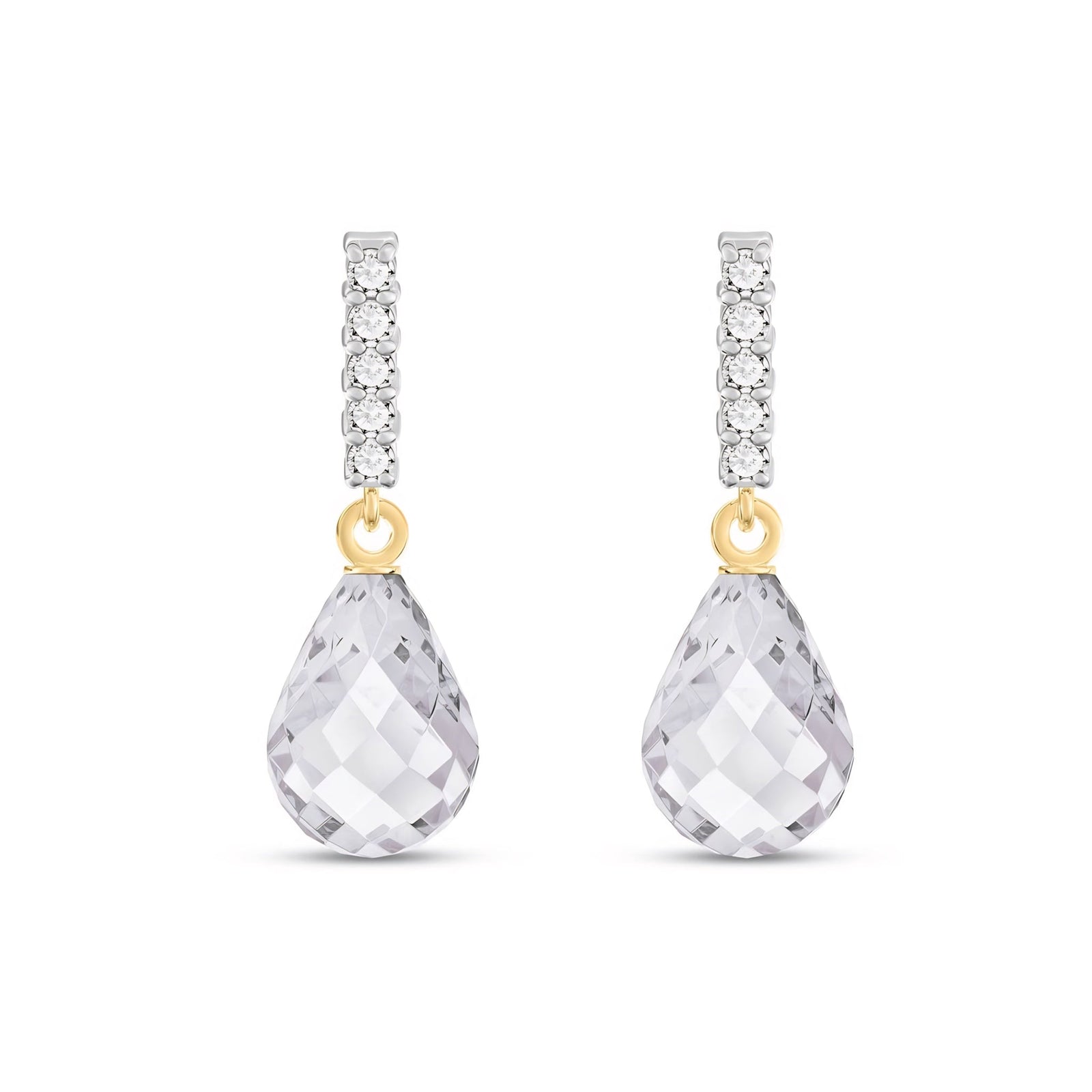 Yellow Gold Earrings Emerald 10K — Nerina
