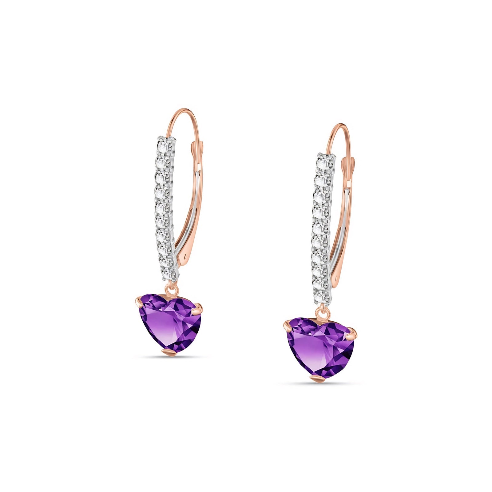 Rose Gold Grace Drop Earrings Blue Topaz 10K — Luna