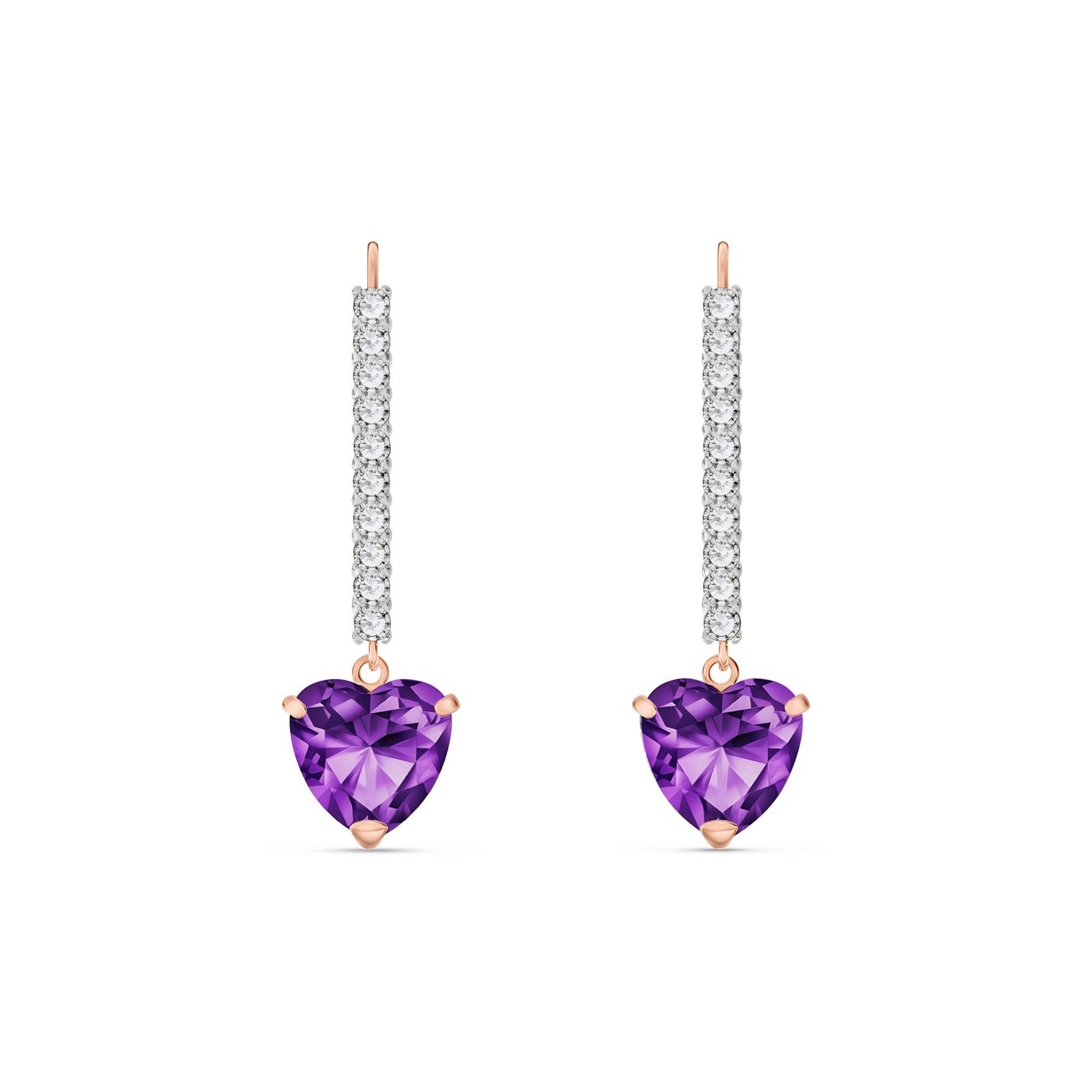 Rose Gold Grace Drop Earrings Blue Topaz 10K — Luna
