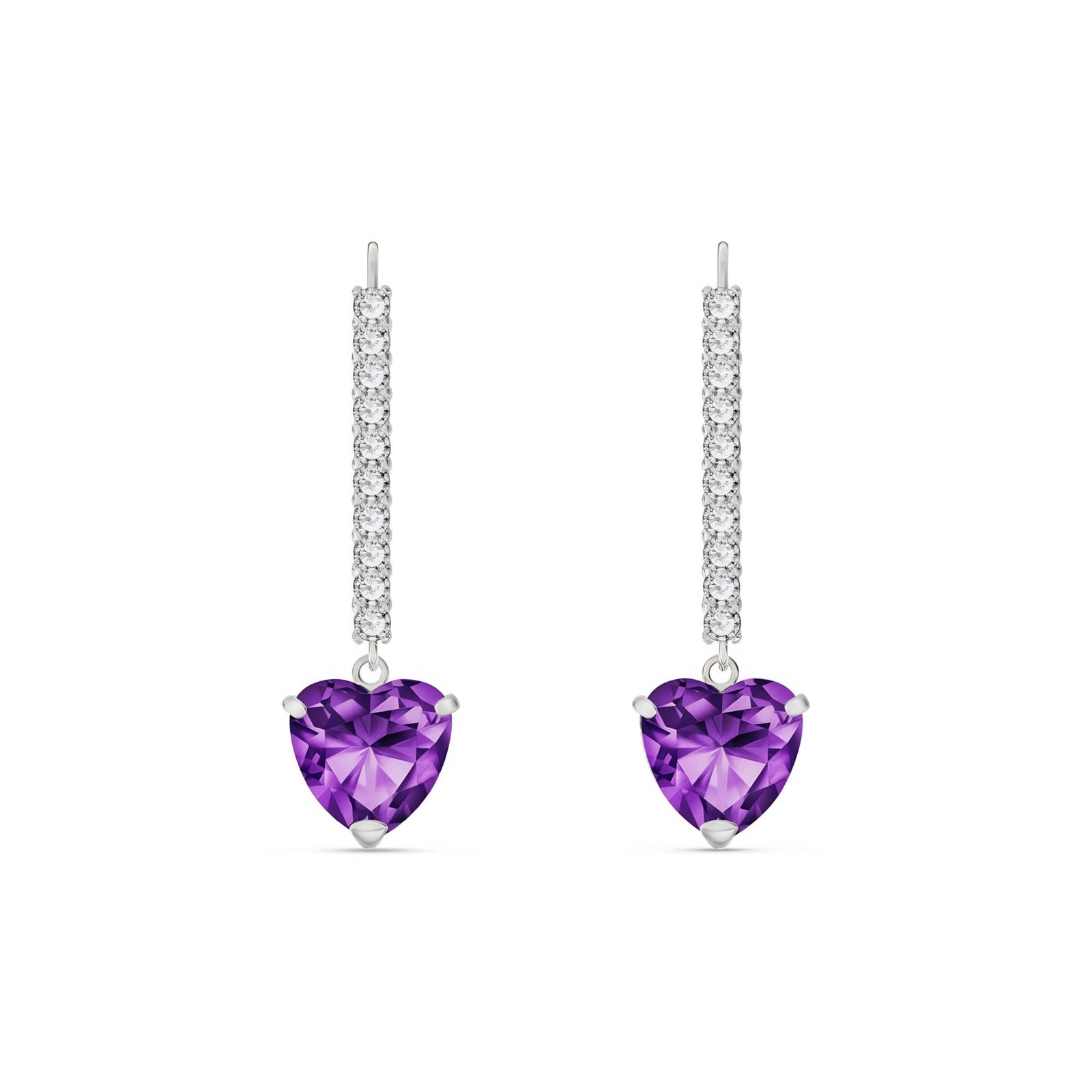 White Gold Grace Drop Earrings Blue Topaz 10K — Luna
