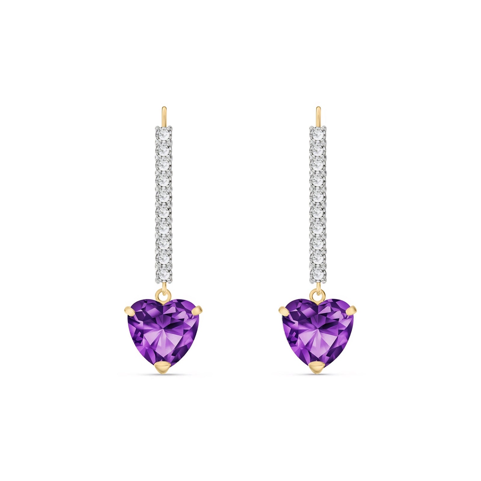 Yellow Gold Grace Drop Earrings Blue Topaz 10K — Luna