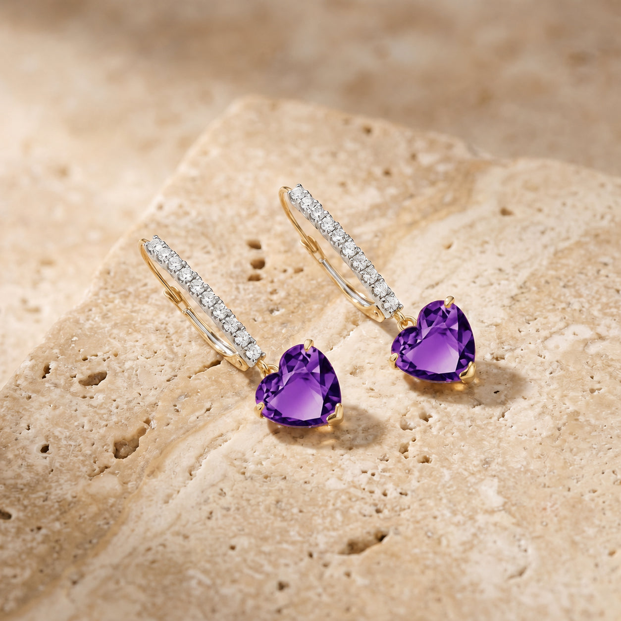 Yellow Gold Grace Drop Earrings Blue Topaz 10K — Luna