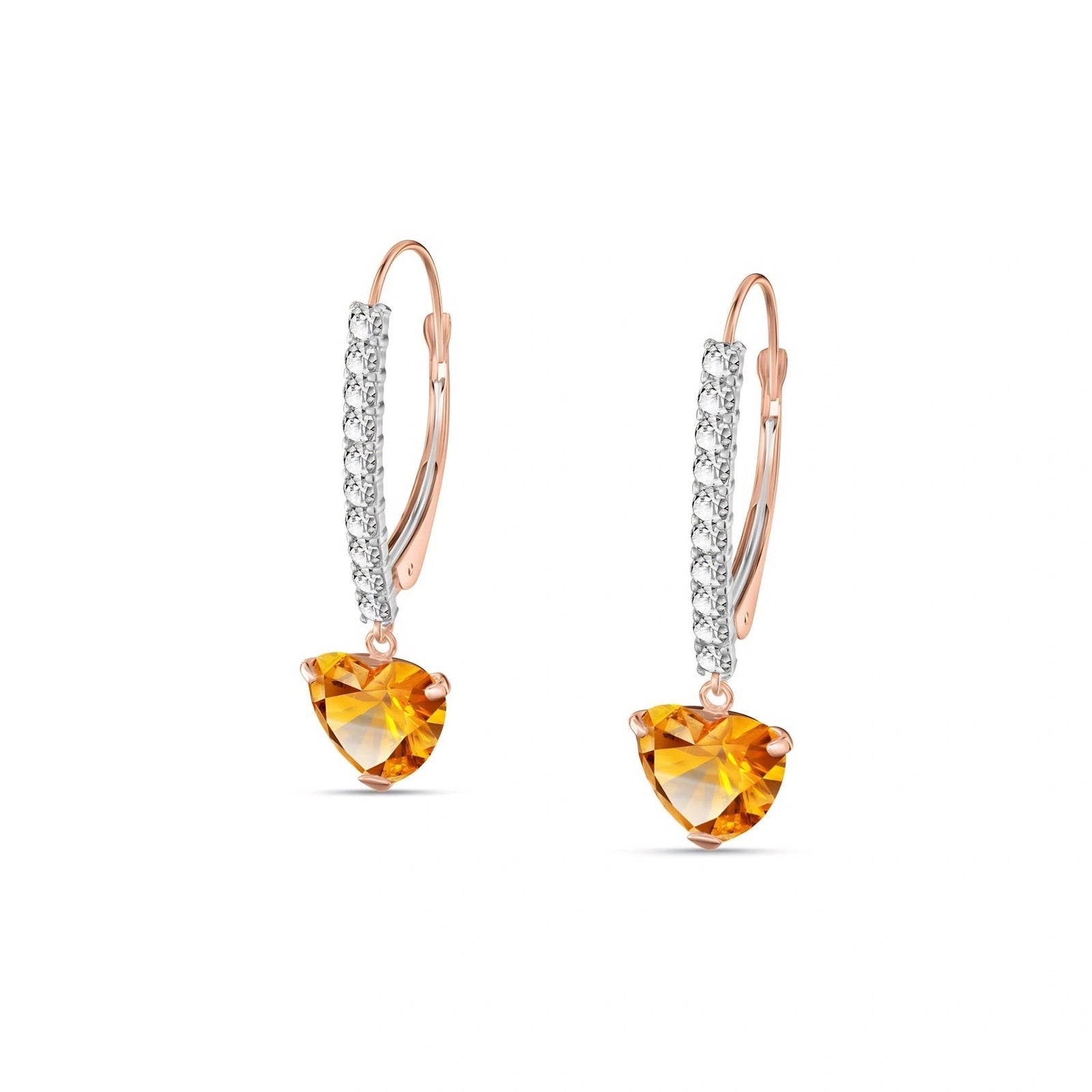 Rose Gold Grace Drop Earrings Citrine 10K — Luna