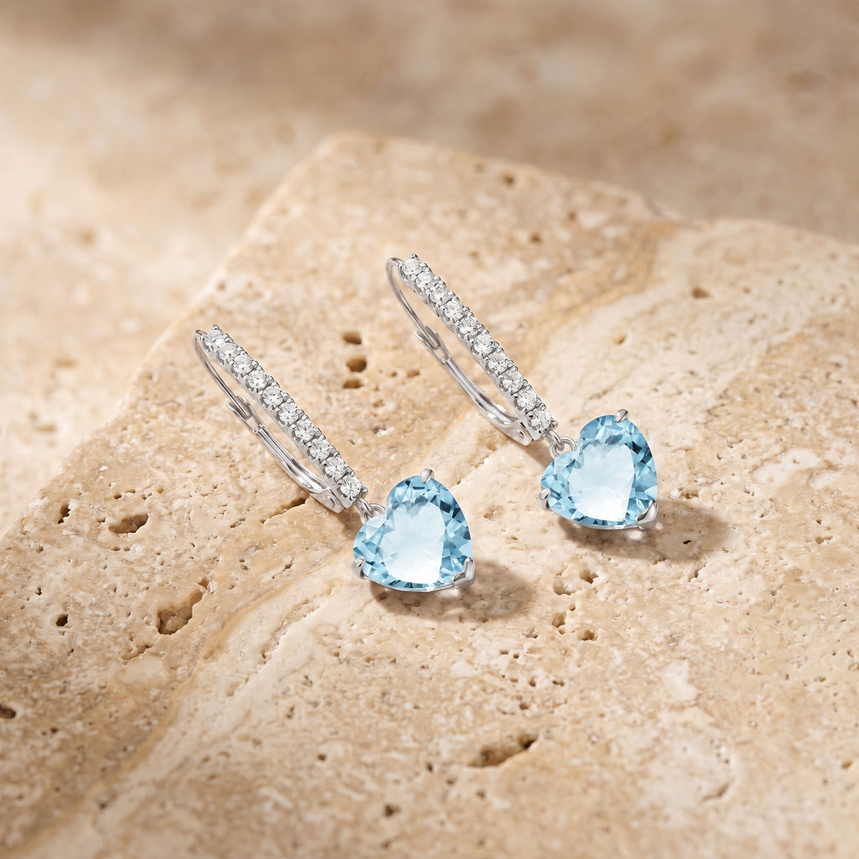 White Gold Grace Drop Earrings Citrine 10K — Luna