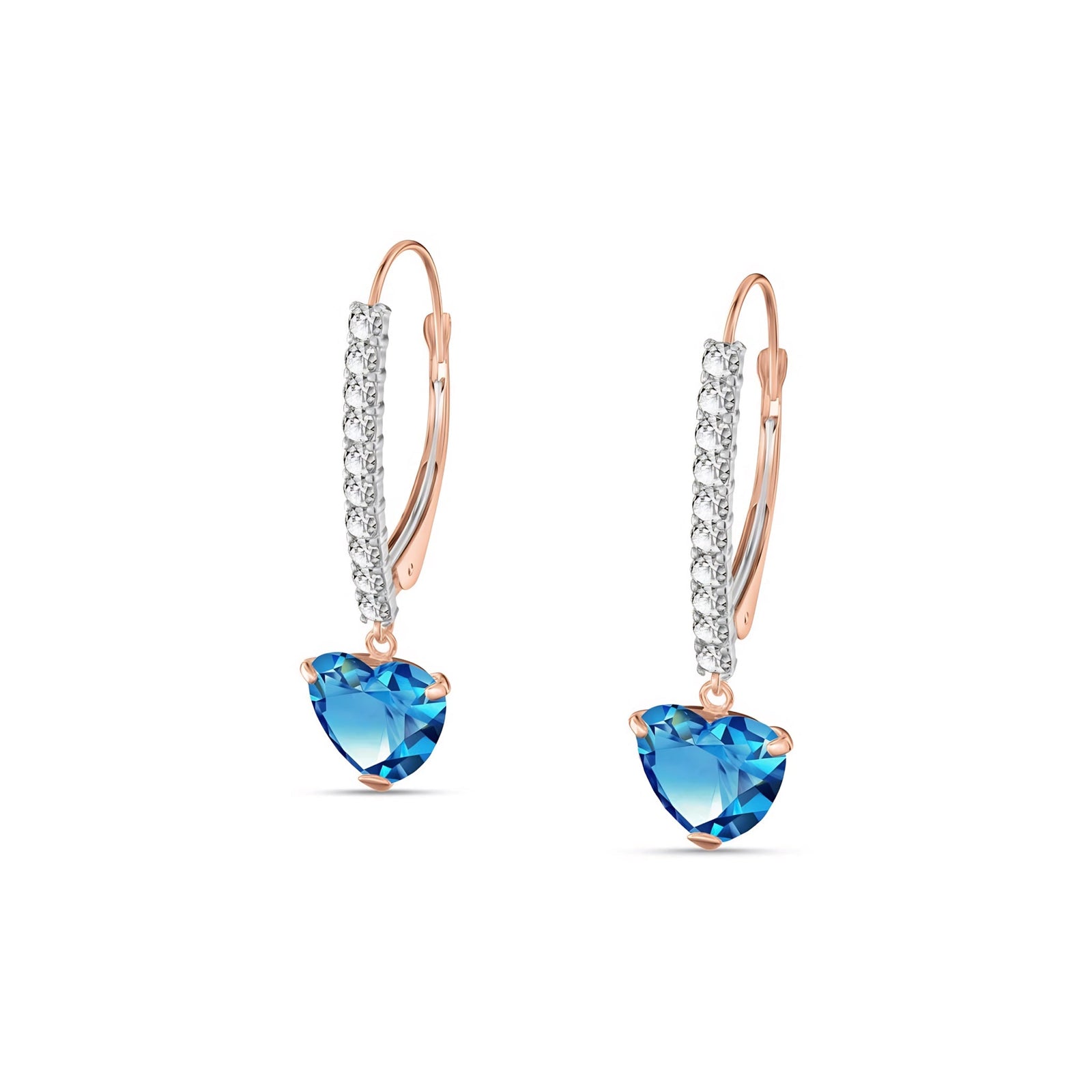 Rose Gold Grace Drop Earrings Garnet 10K — Luna